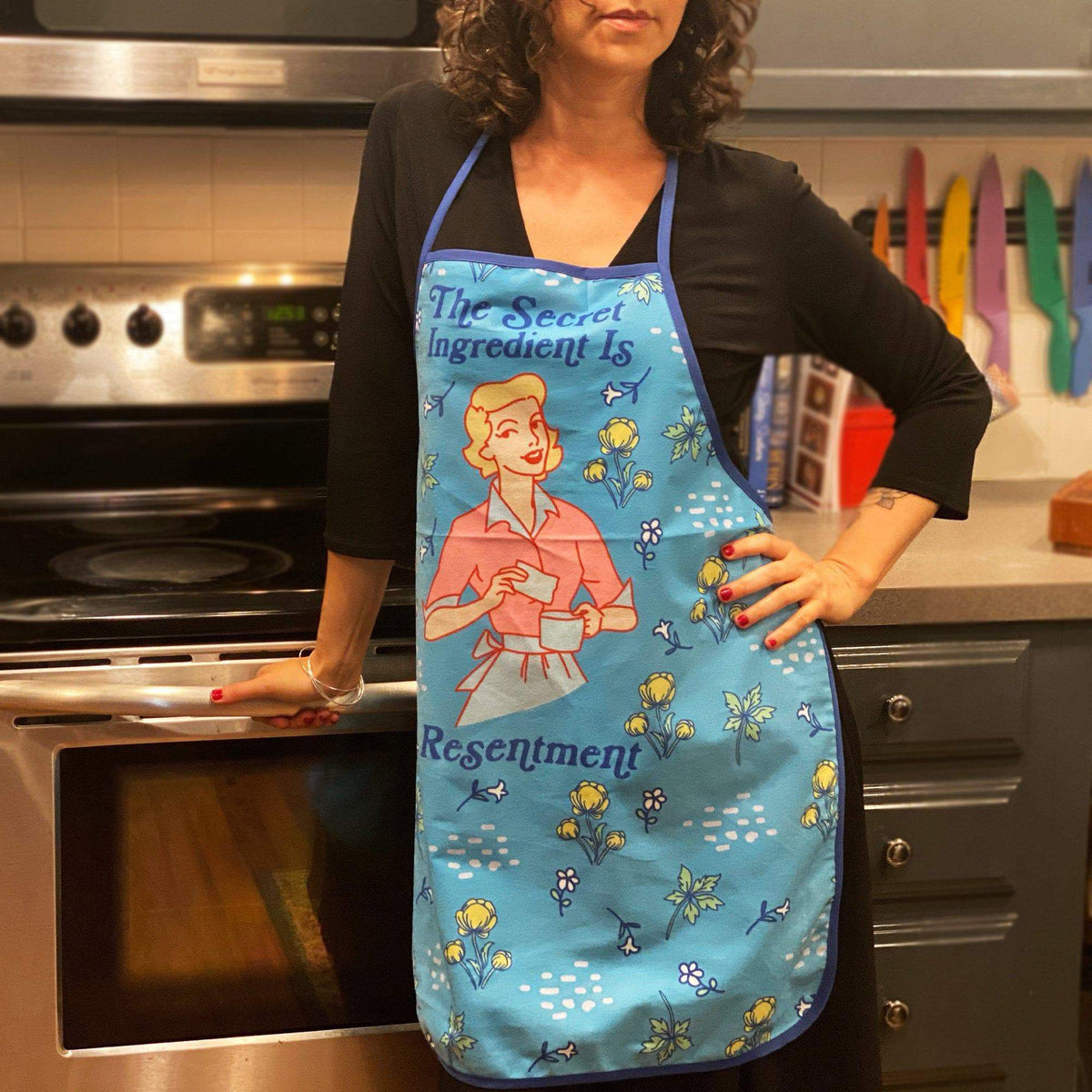 The Secret Ingredient Is Resentment Oven Mitt + Apron - Crazy Dog T-Shirts