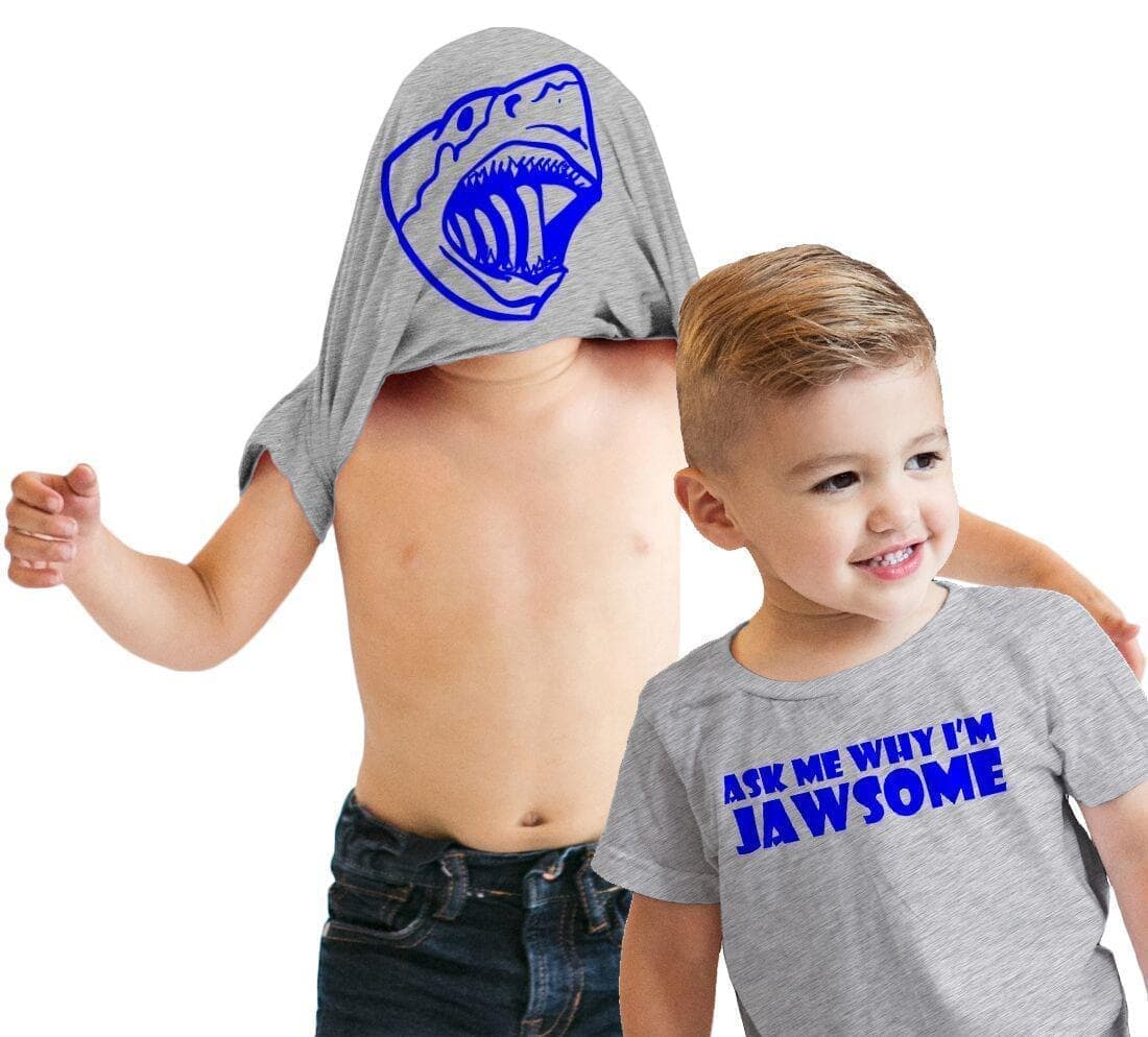 Ask Me Why I'm Jawsome Flip Toddler Tshirt - Crazy Dog T-Shirts