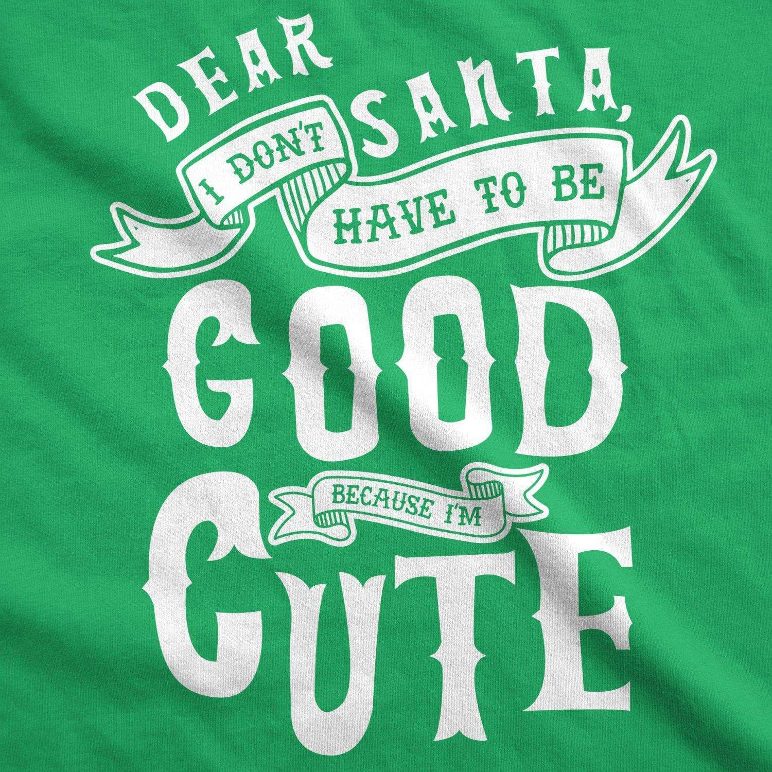 Dear Santa I Don't Have To Be Good Because I'm Cute Toddler Tshirt - Crazy Dog T-Shirts