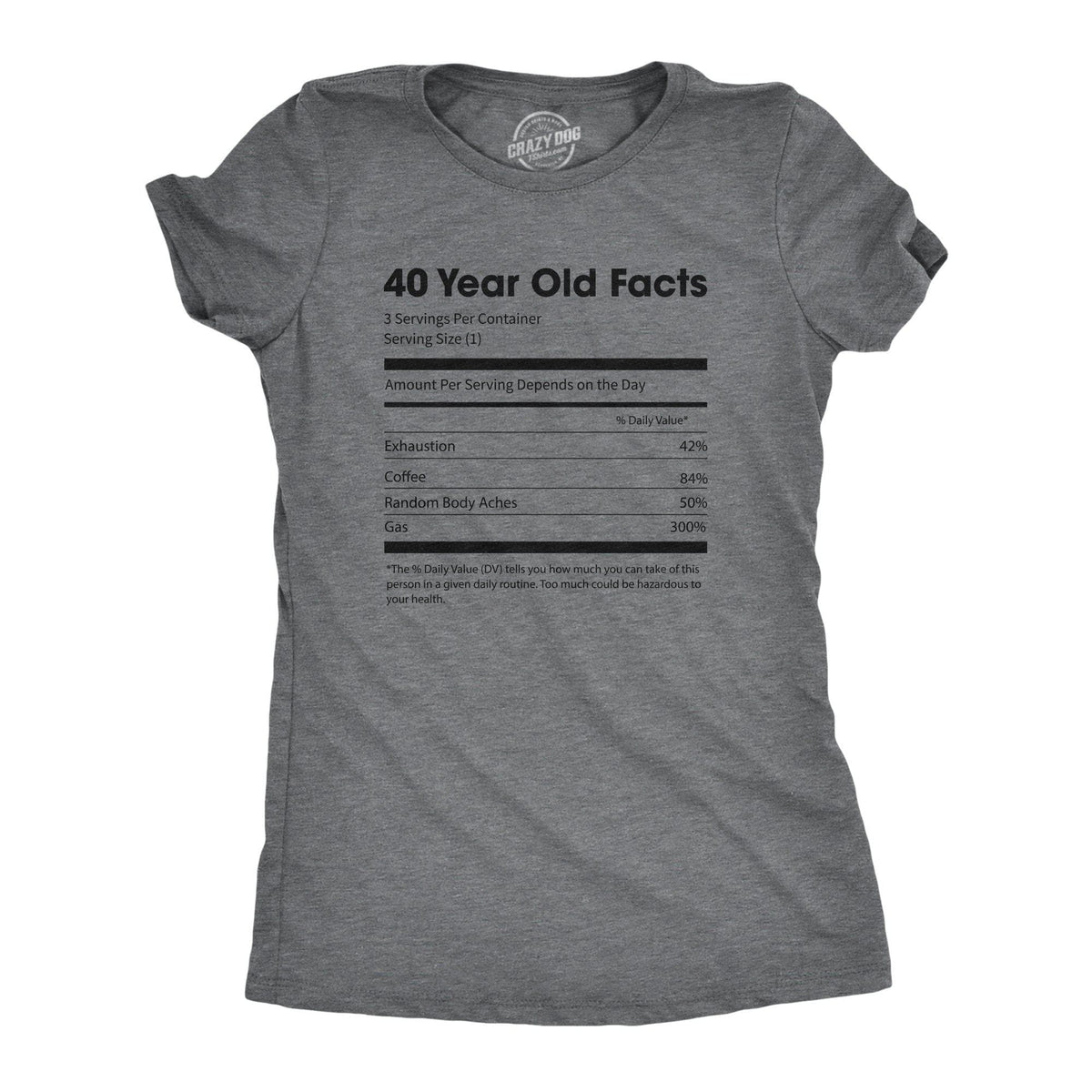 40 Year Old Facts Women&#39;s Tshirt - Crazy Dog T-Shirts