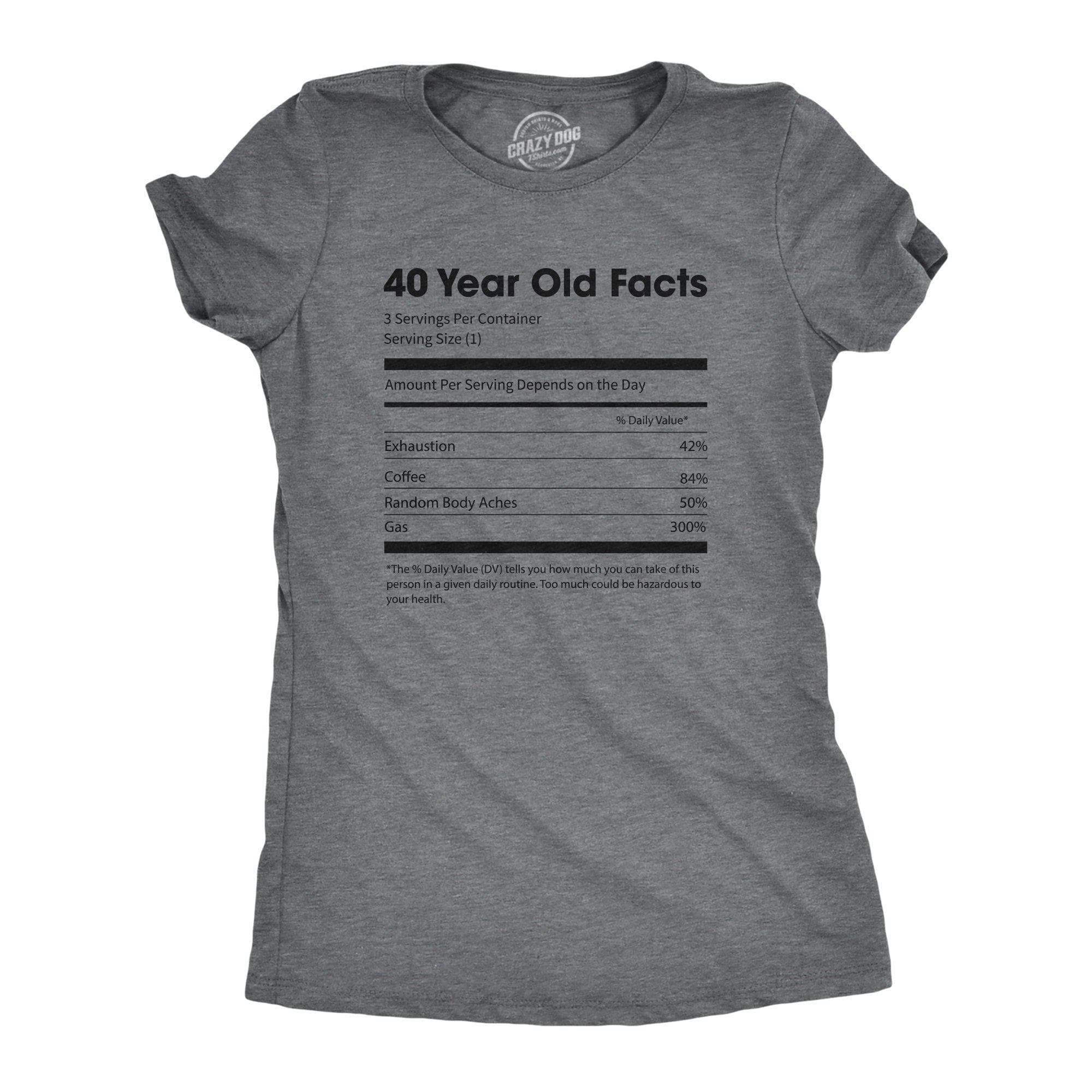 40 Year Old Facts Women's Tshirt - Crazy Dog T-Shirts