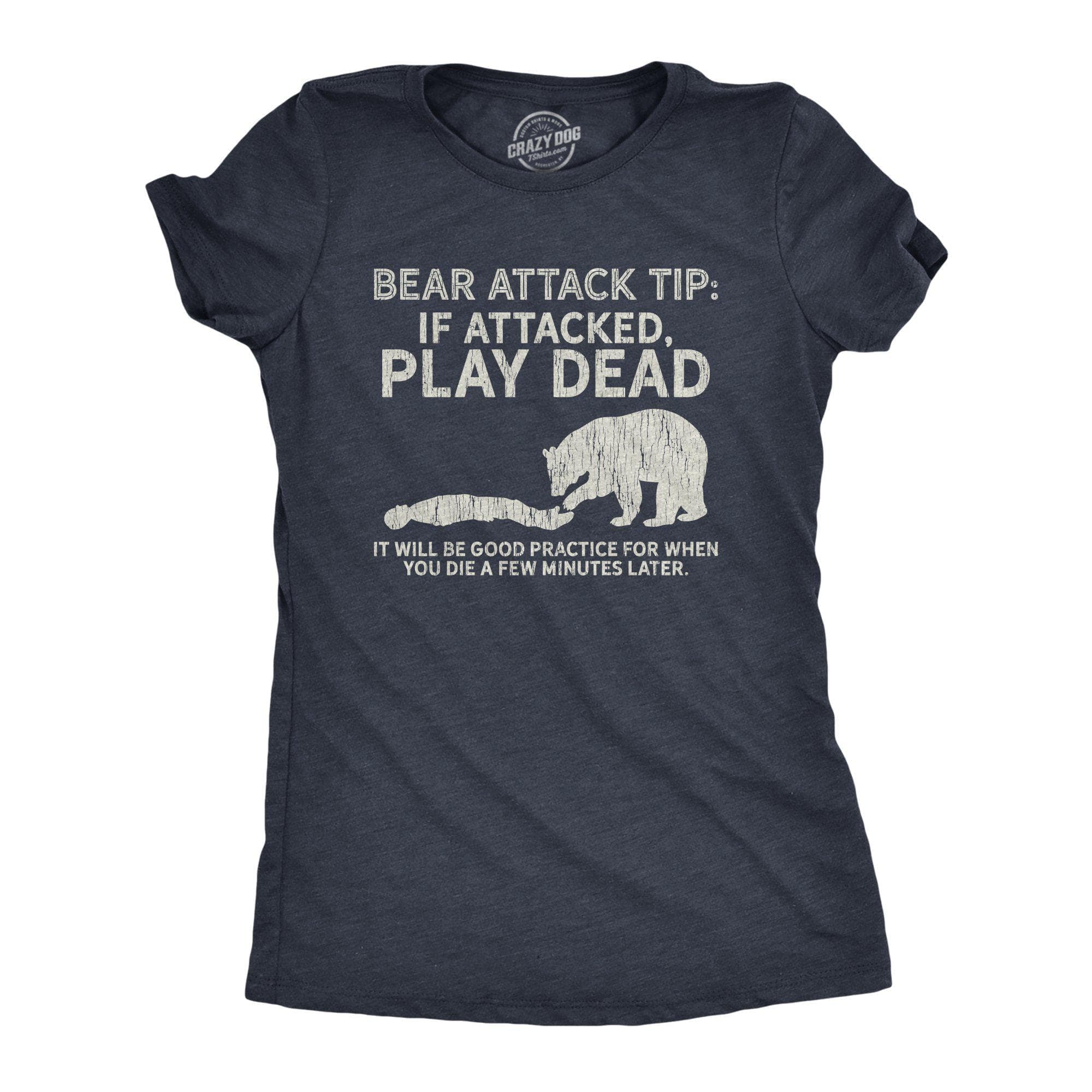 Bear Attack Tip Women's Tshirt - Crazy Dog T-Shirts