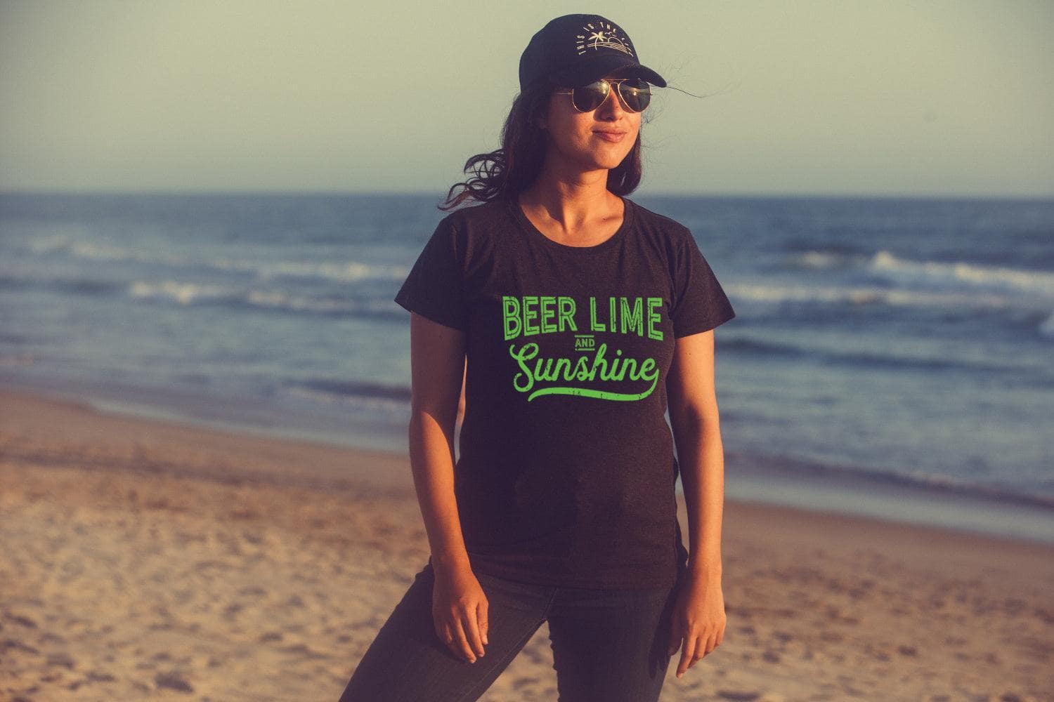 Beer Lime and Sunshine Women's Tshirt  -  Crazy Dog T-Shirts