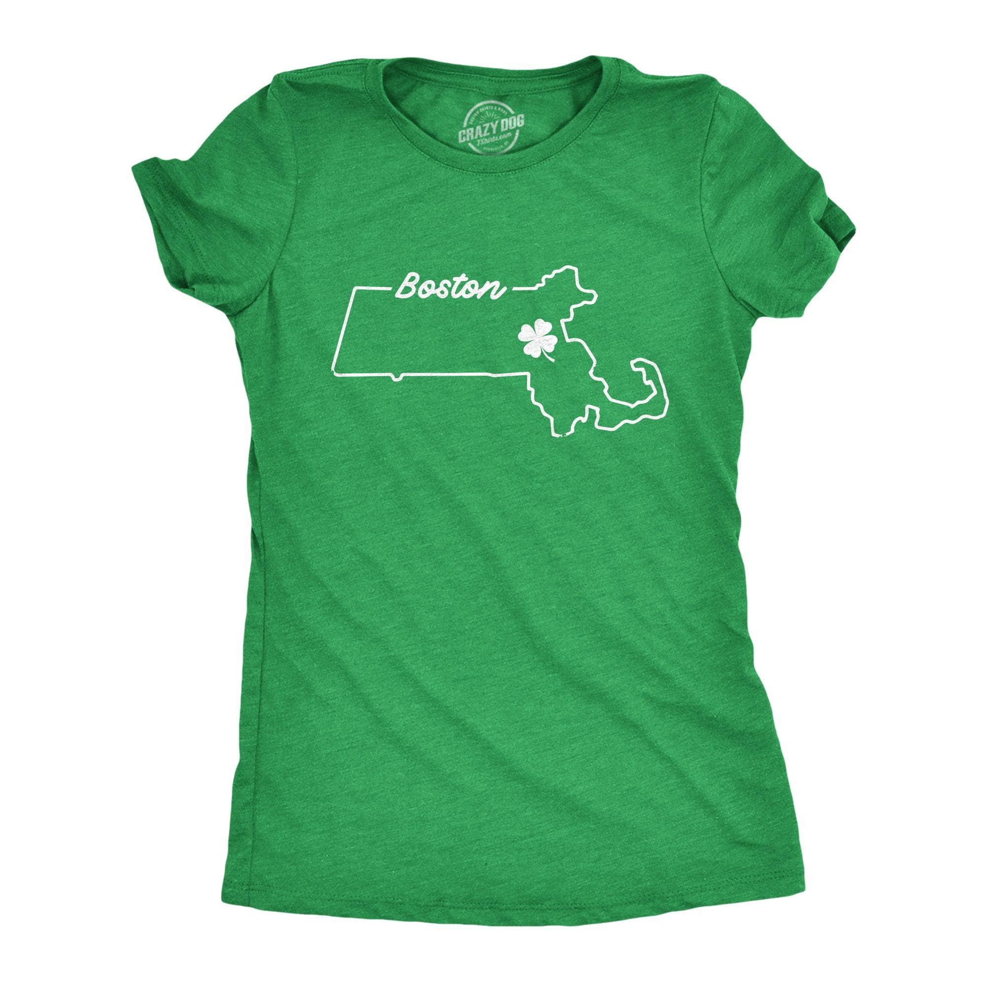 Boston Massachusetts Saint Patrick's Women's Tshirt  -  Crazy Dog T-Shirts