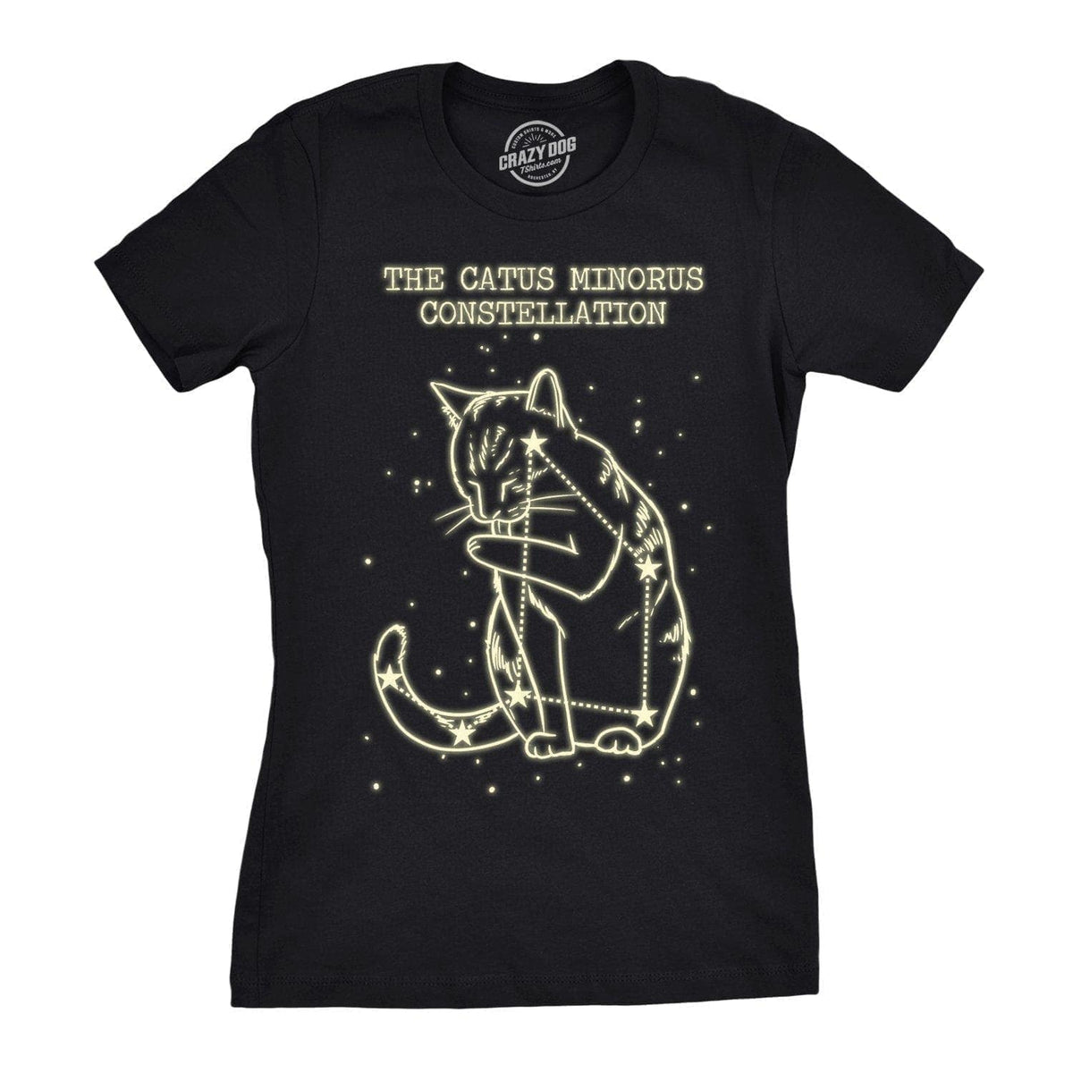 Catus Minorus Constellation Glow In The Dark Women&#39;s Tshirt  -  Crazy Dog T-Shirts