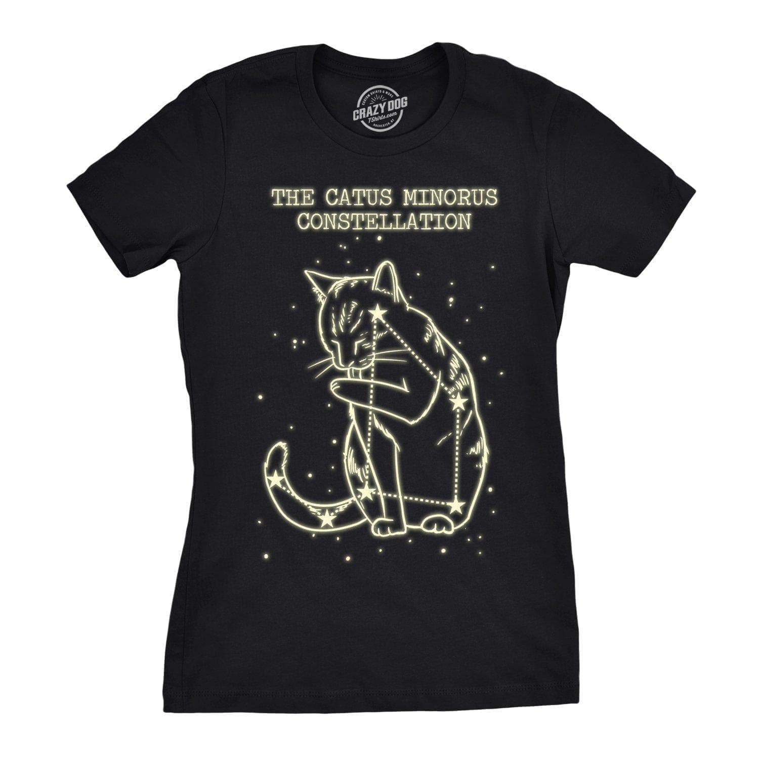 Catus Minorus Constellation Glow In The Dark Women's Tshirt  -  Crazy Dog T-Shirts
