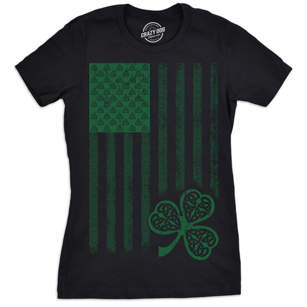 Celtic USA Flag Women&#39;s Tshirt  -  Crazy Dog T-Shirts