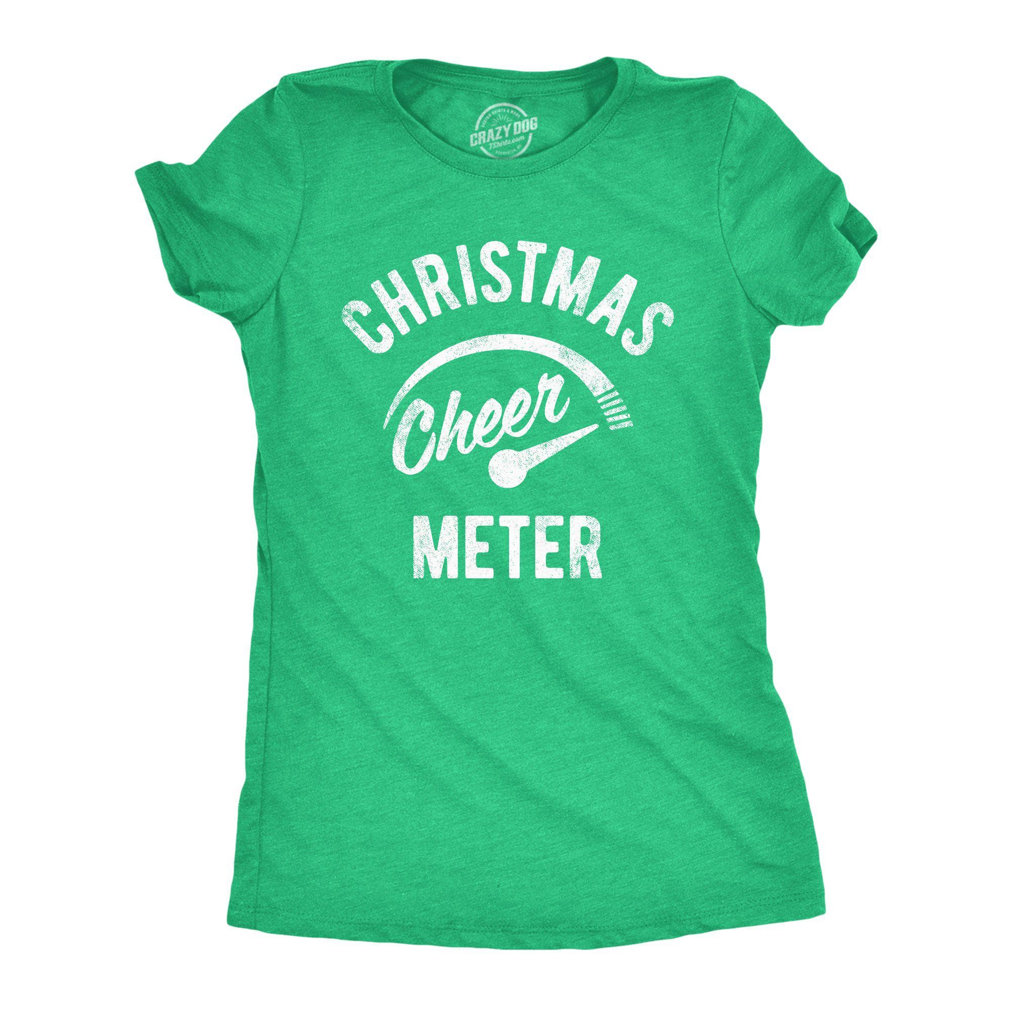 Christmas Cheer Meter Women's Tshirt - Crazy Dog T-Shirts