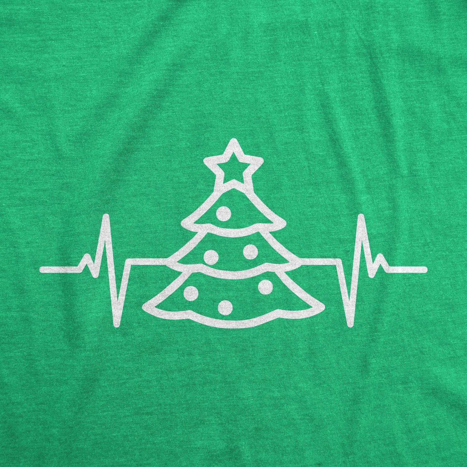 Christmas Tree Heart Beat Women's Tshirt  -  Crazy Dog T-Shirts