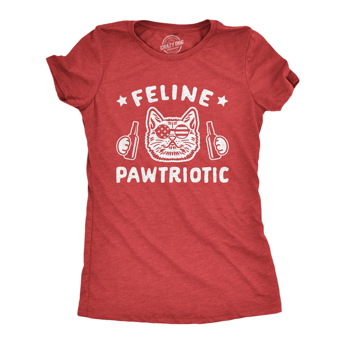 Feline Pawtriotic Women&#39;s Tshirt - Crazy Dog T-Shirts