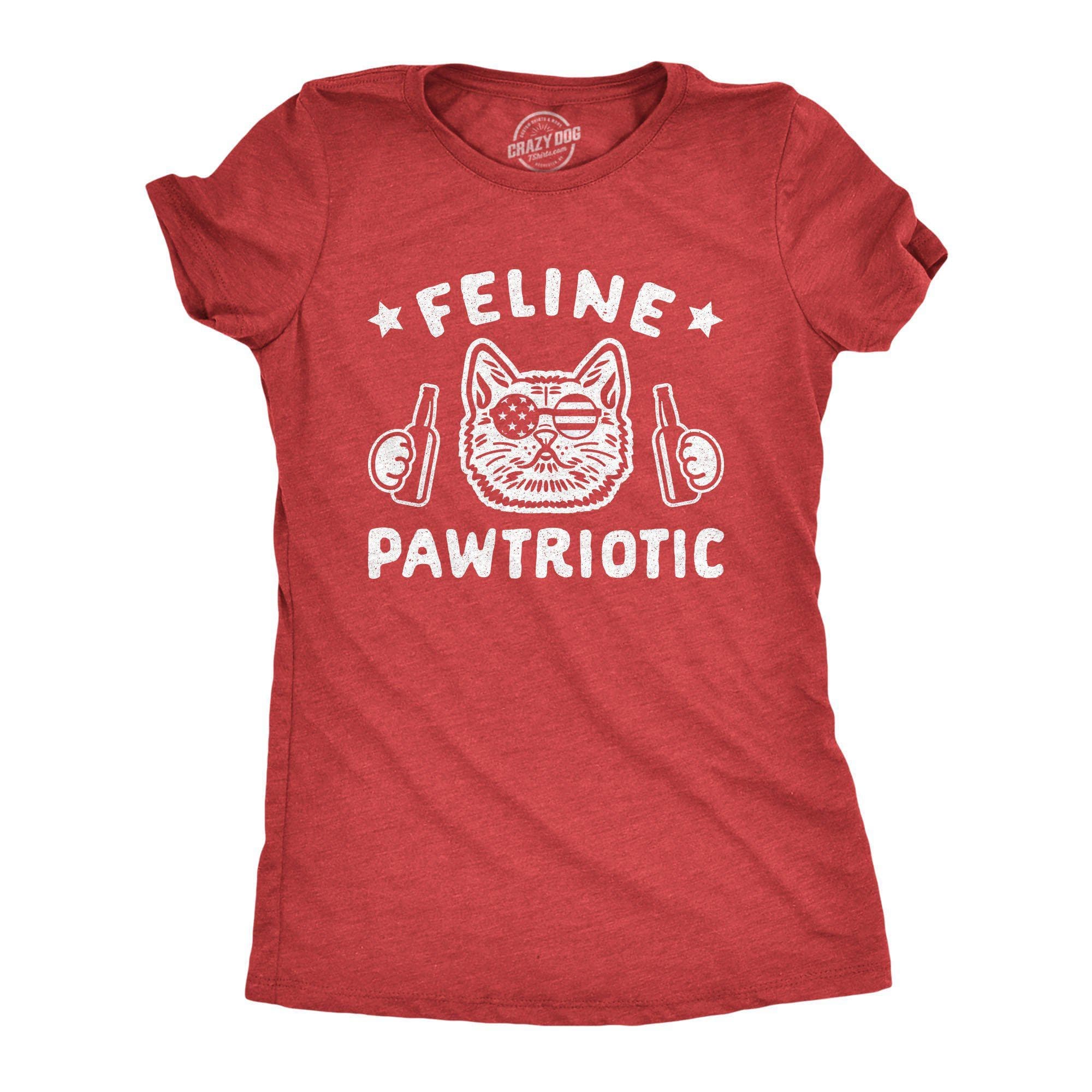Feline Pawtriotic Women's Tshirt - Crazy Dog T-Shirts