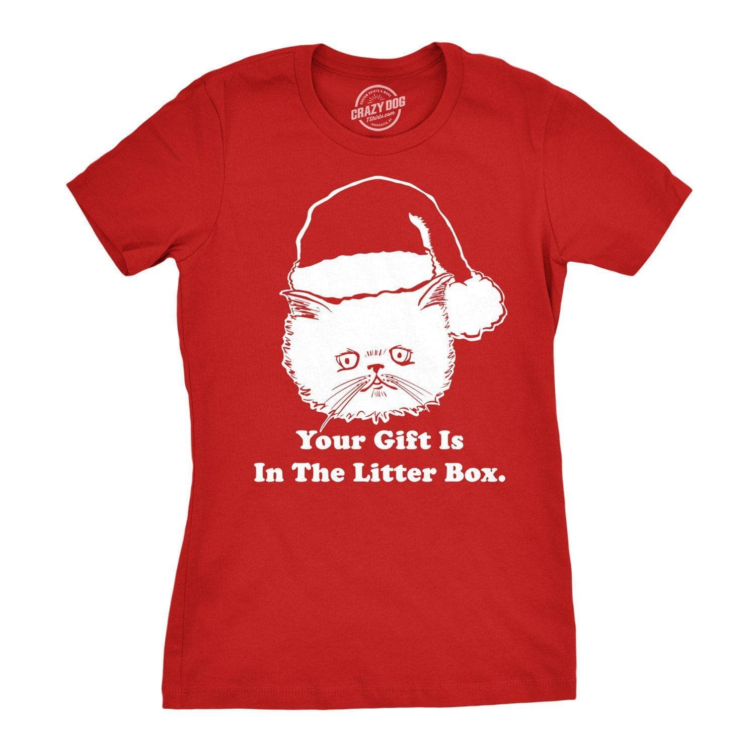 Gift Is In The Litter Box Women's Tshirt - Crazy Dog T-Shirts