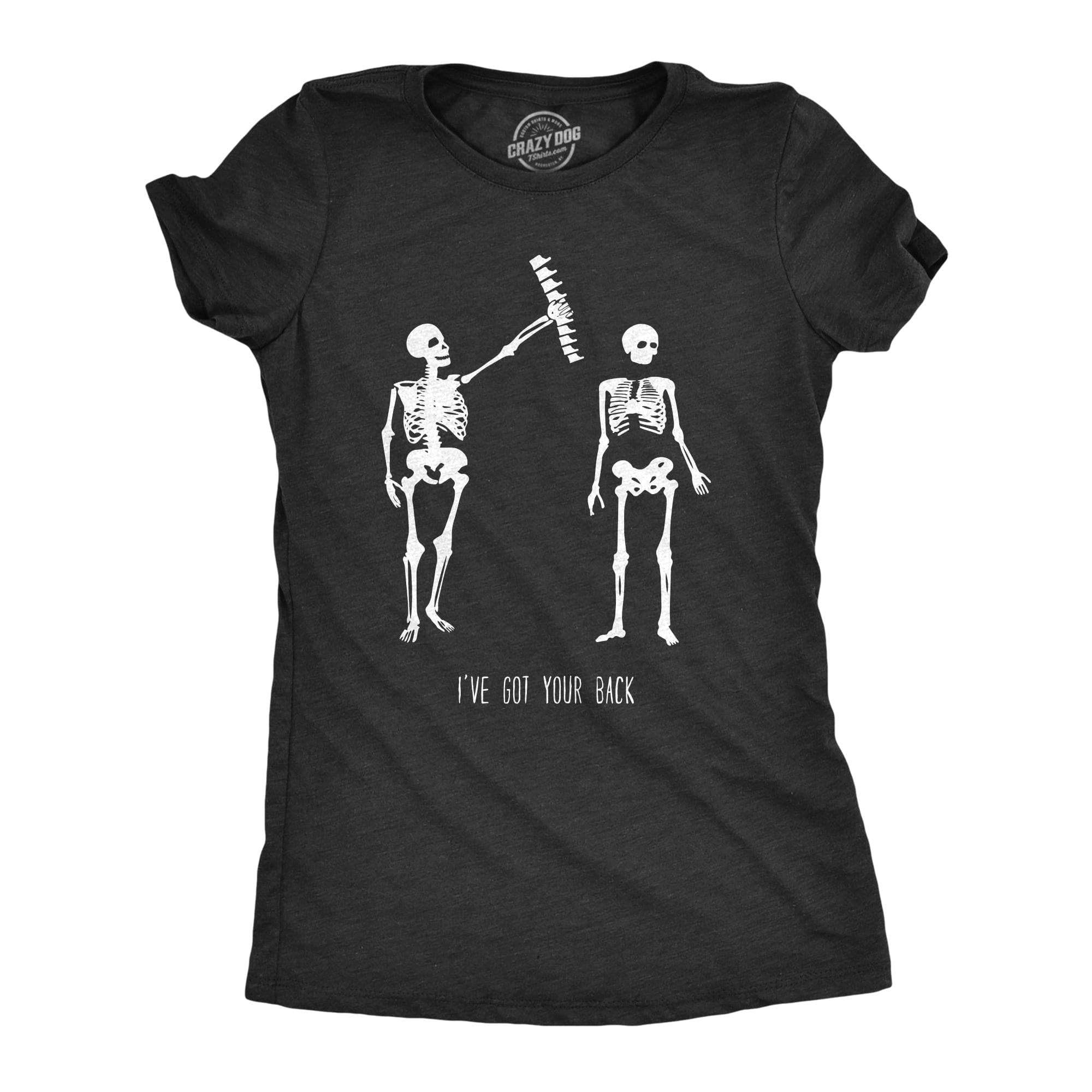 Got Your Back Skeleton Women's Tshirt  -  Crazy Dog T-Shirts