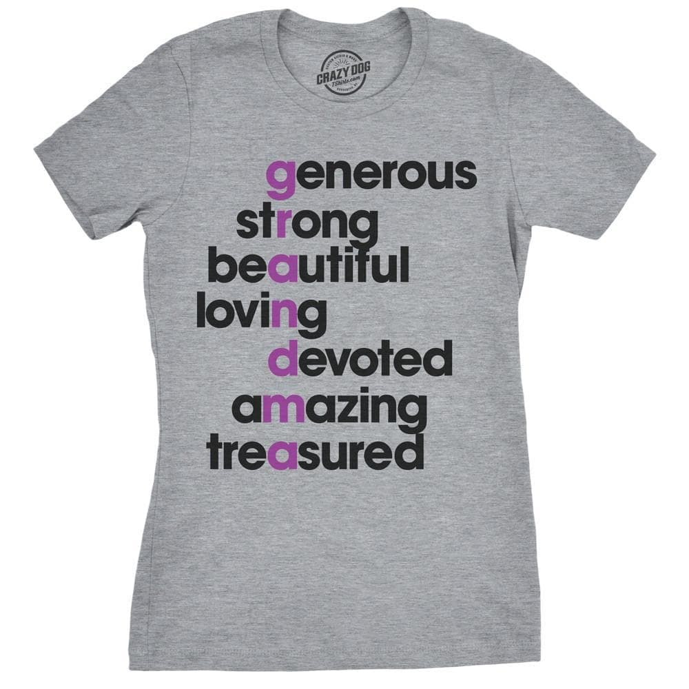 Grandma Letters Women's Tshirt  -  Crazy Dog T-Shirts