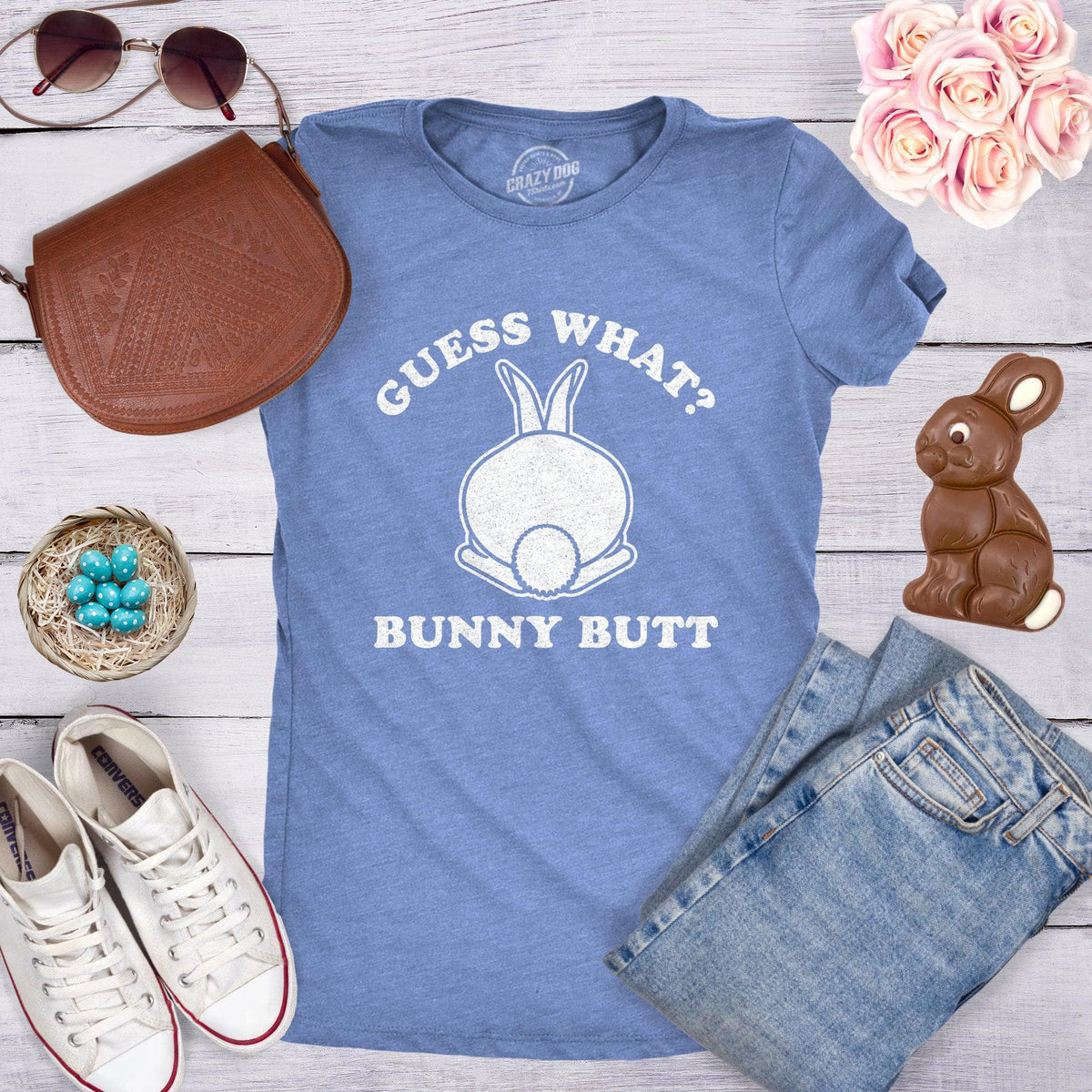 Guess What Bunny Butt Women&#39;s Tshirt  -  Crazy Dog T-Shirts