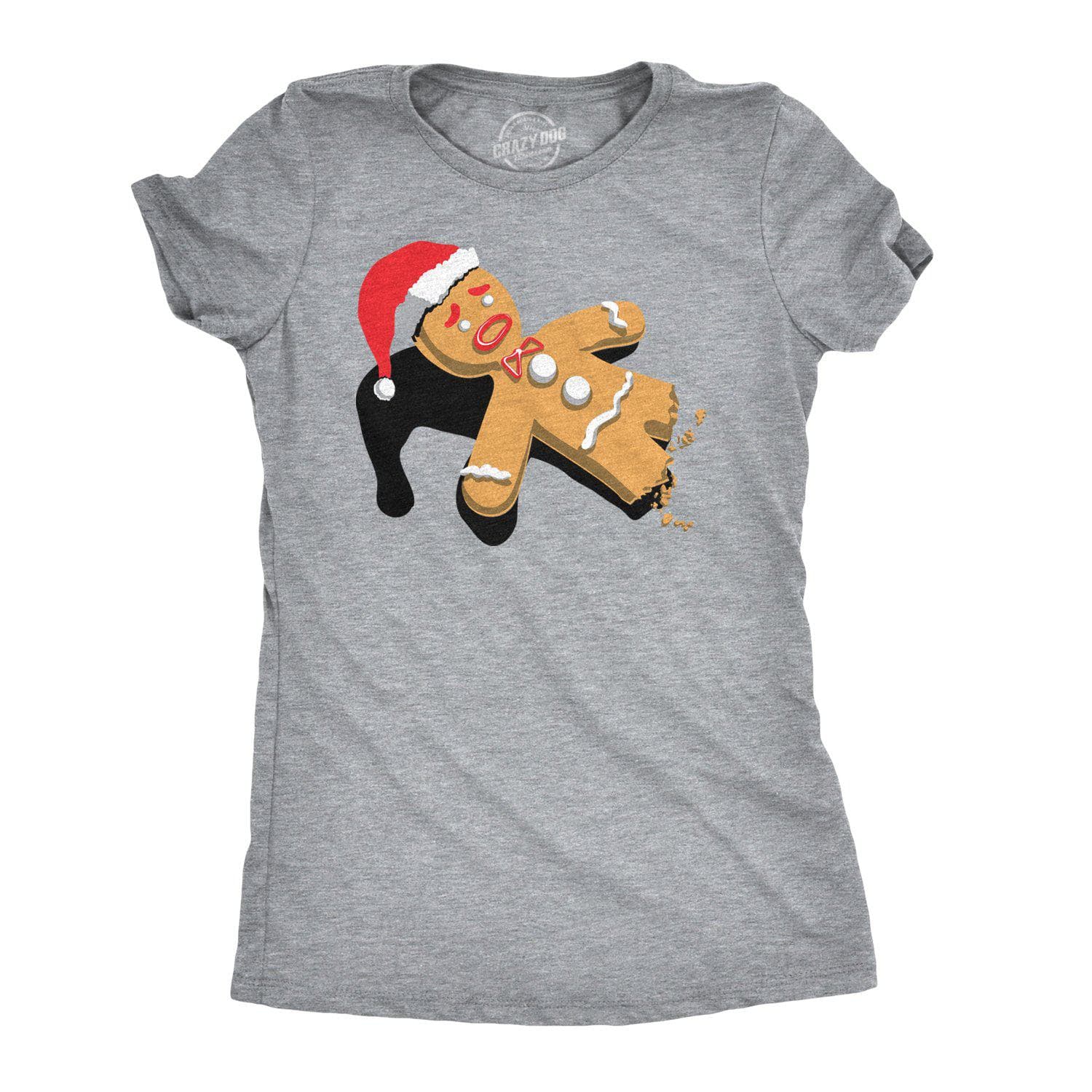 Half-Eaten Gingerbread Women's Tshirt - Crazy Dog T-Shirts