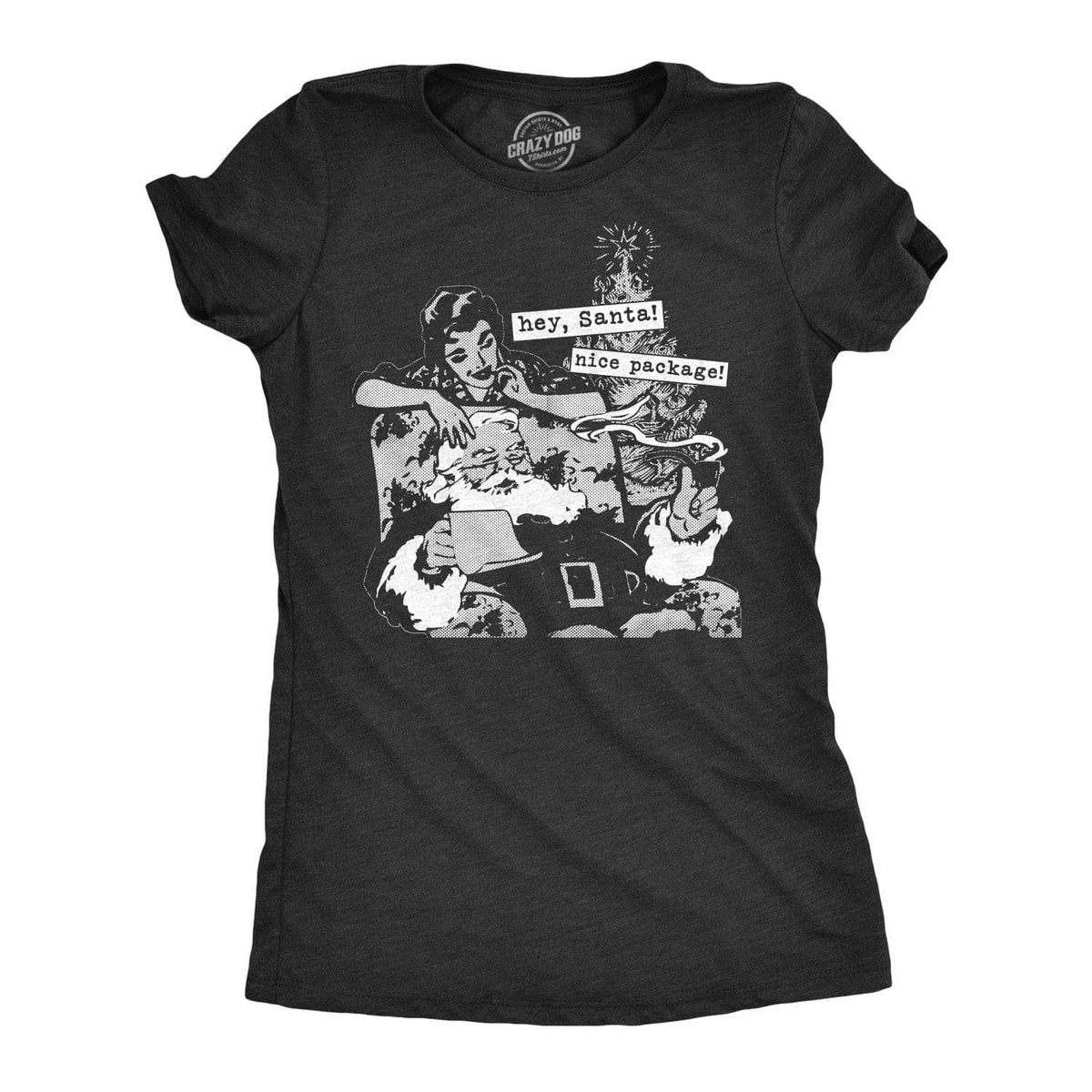 Hey Santa, Nice Package Women&#39;s Tshirt - Crazy Dog T-Shirts