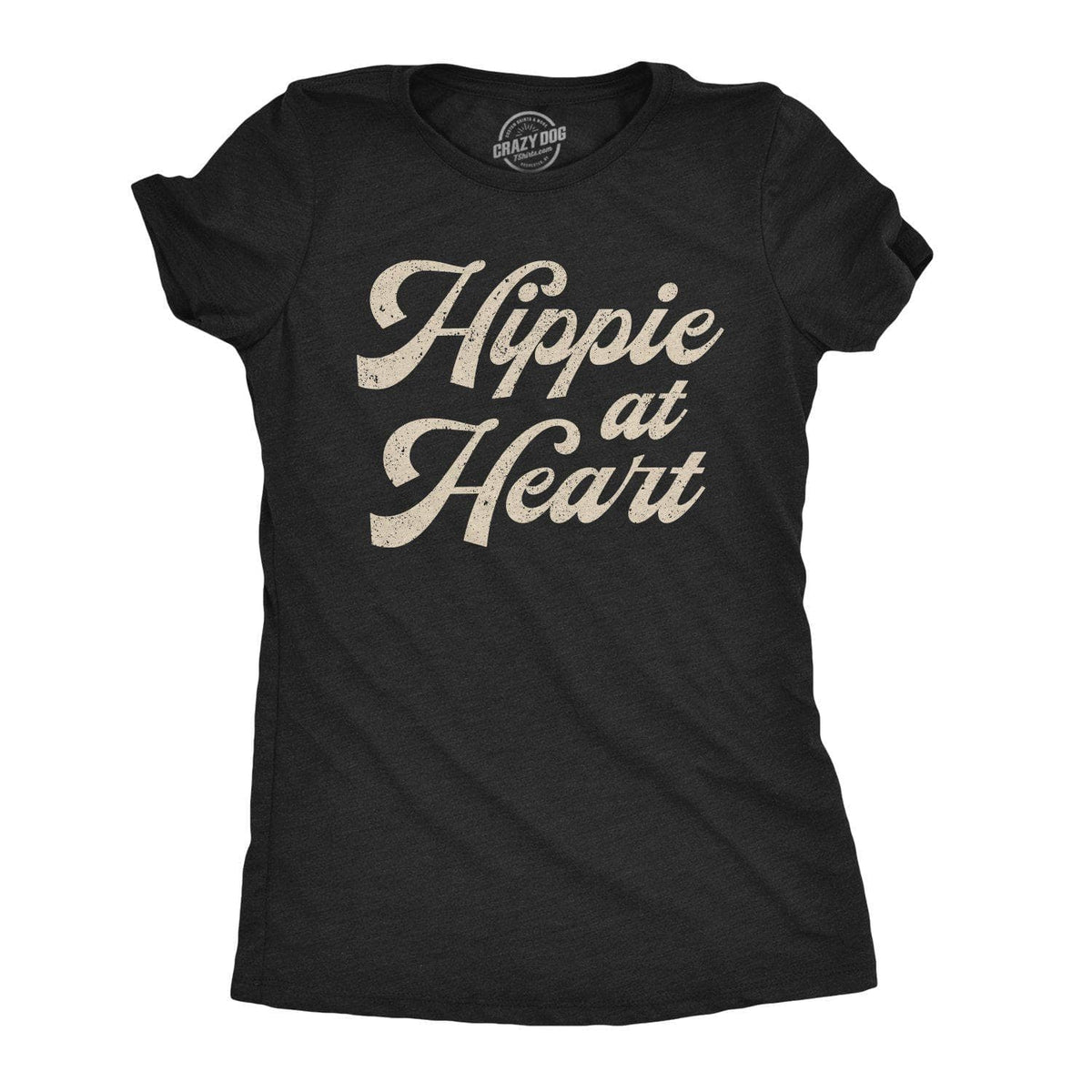 Hippie At Heart Women&#39;s Tshirt - Crazy Dog T-Shirts