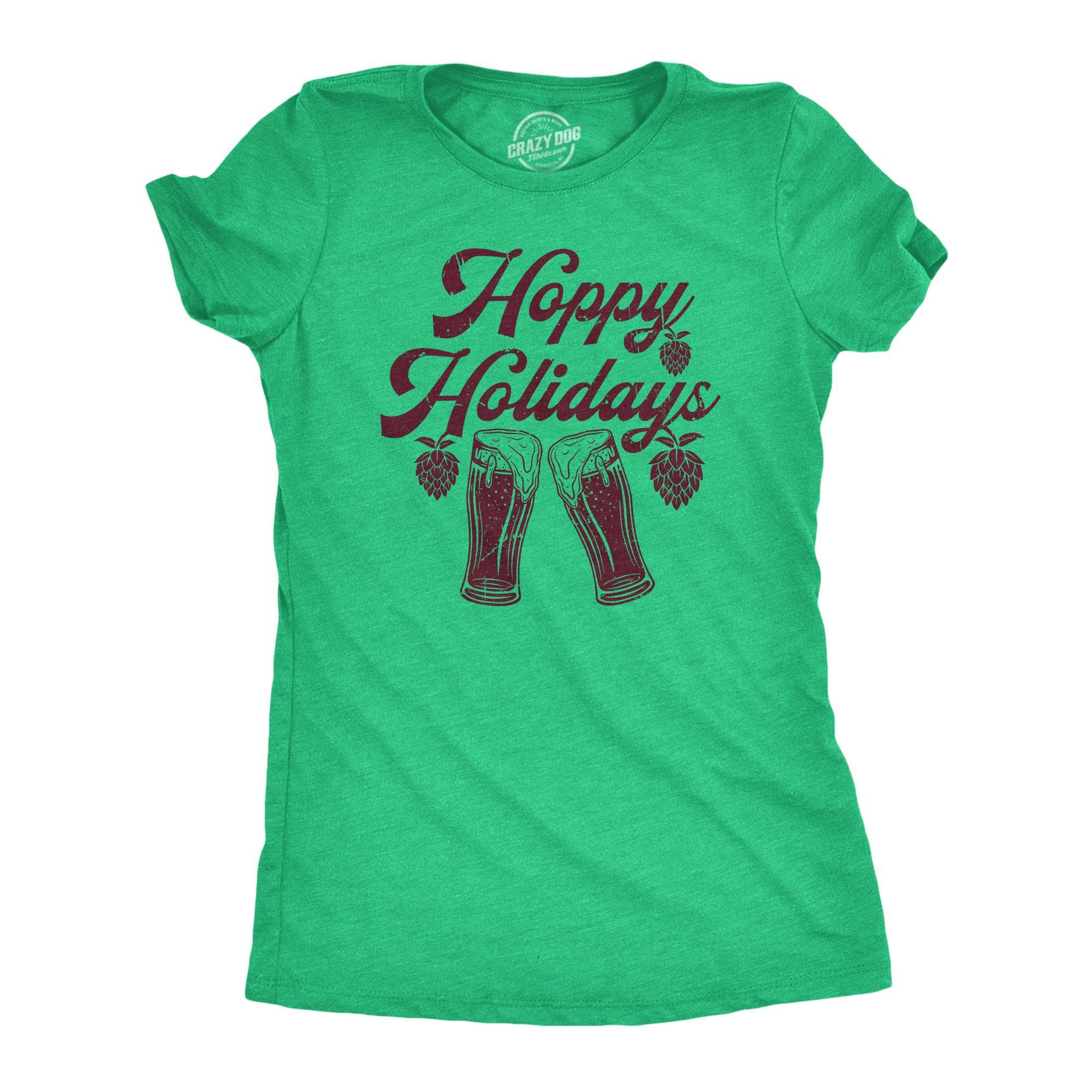 Hoppy Holidays Women's Tshirt  -  Crazy Dog T-Shirts