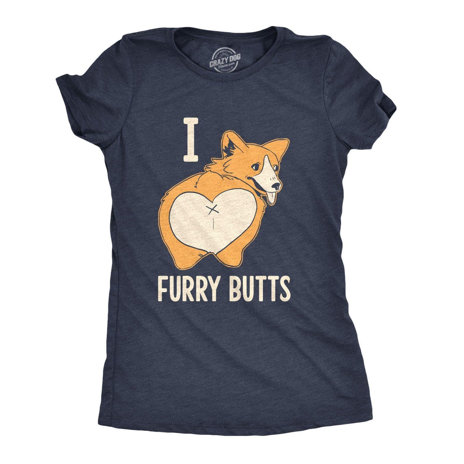 I Heart Furry Butts Women's Tshirt  -  Crazy Dog T-Shirts