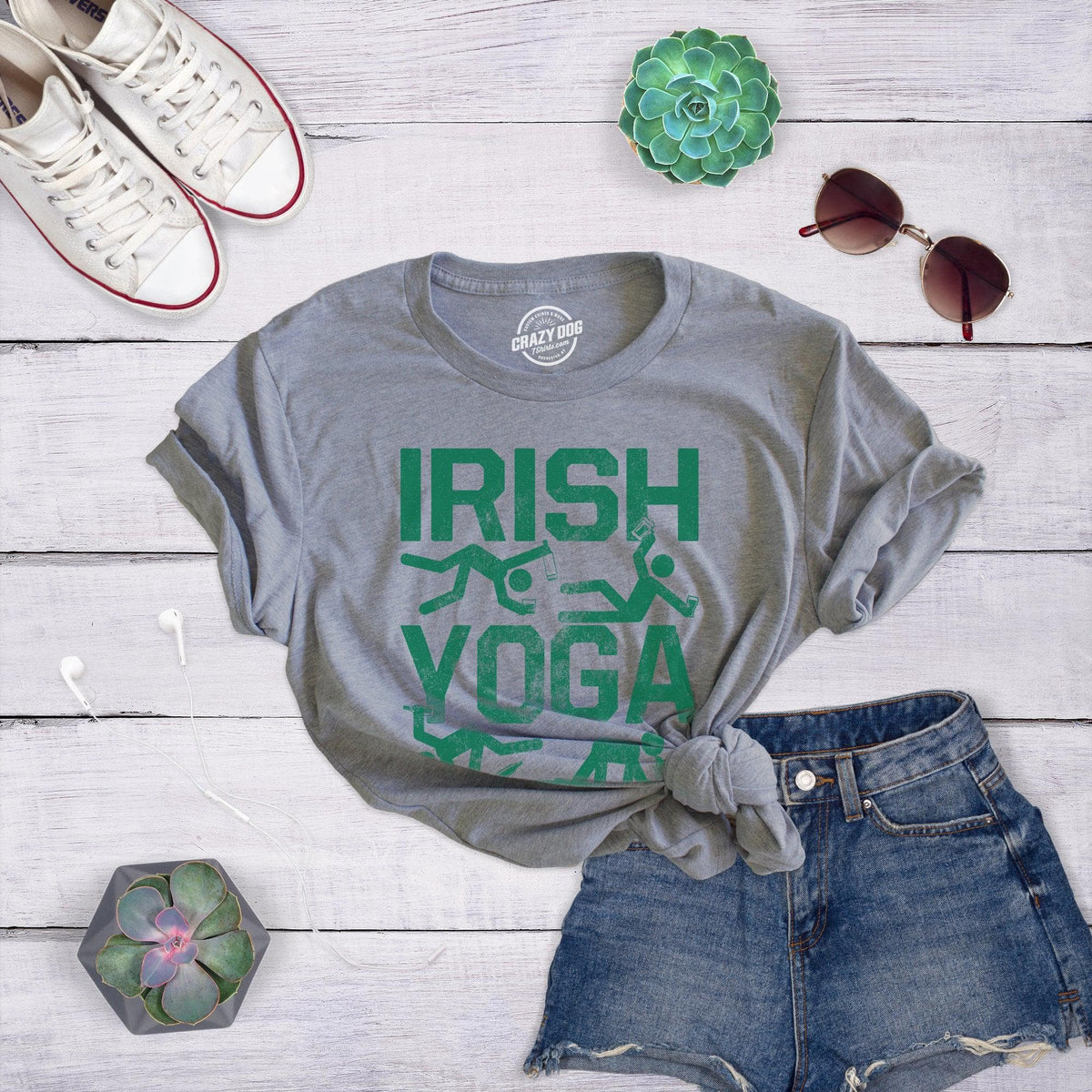 Irish Yoga Women&#39;s Tshirt  -  Crazy Dog T-Shirts