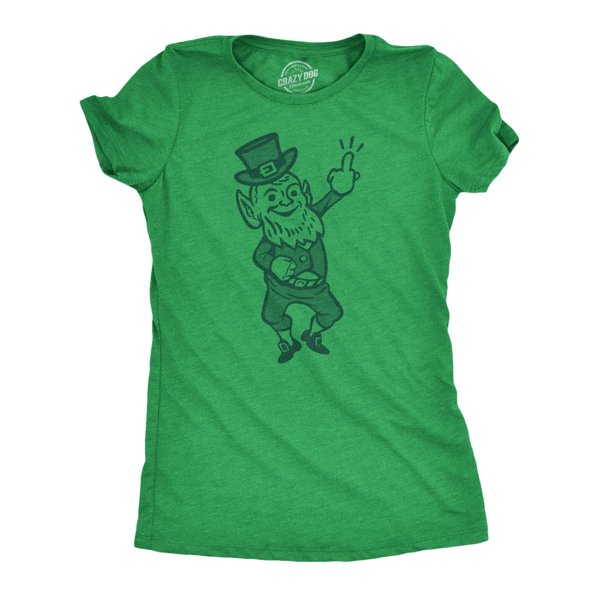 Leprechaun Middle Finger Women&#39;s Tshirt  -  Crazy Dog T-Shirts
