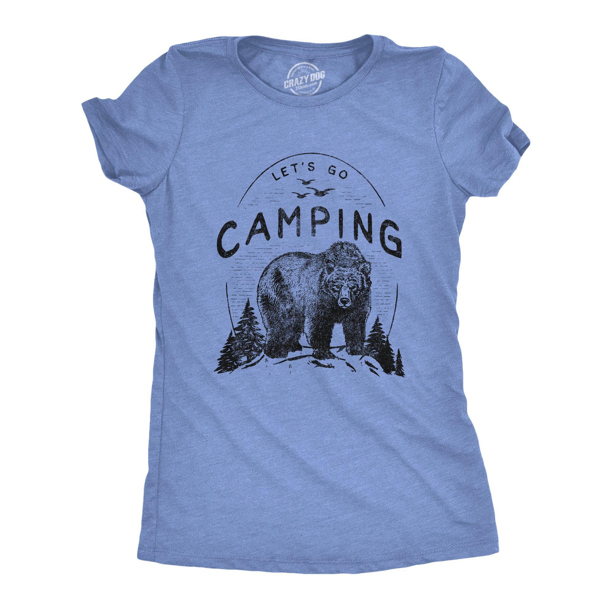 Let's Go Camping Women's Tshirt - Crazy Dog T-Shirts