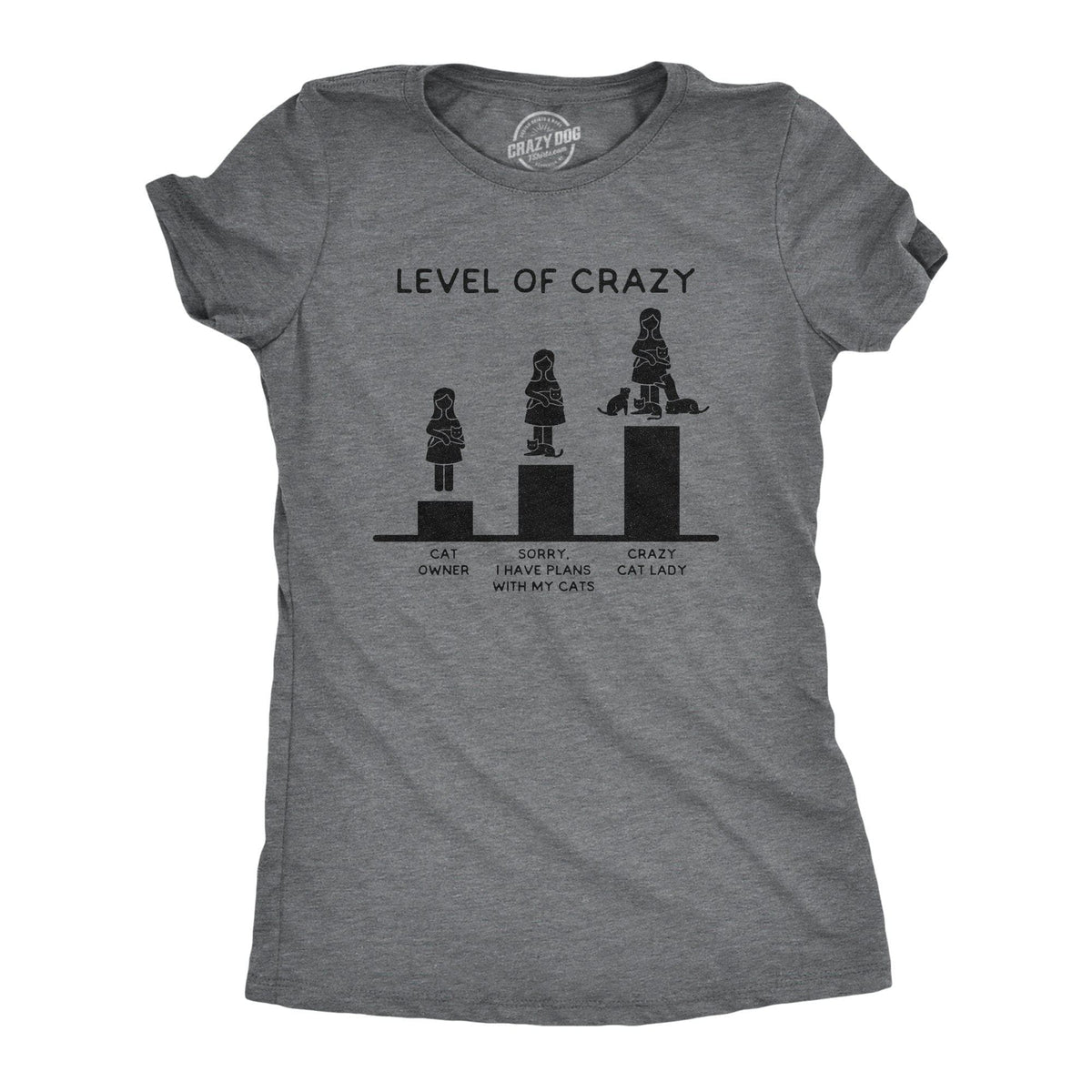 Level Of Crazy: Crazy Cat Lady Women&#39;s Tshirt - Crazy Dog T-Shirts