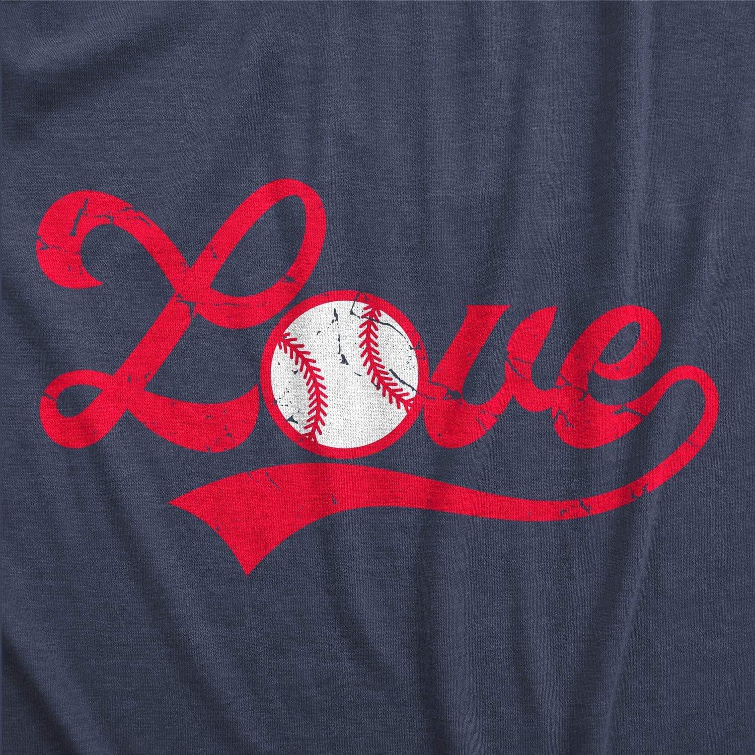 Love Baseball Script Women's Tshirt - Crazy Dog T-Shirts