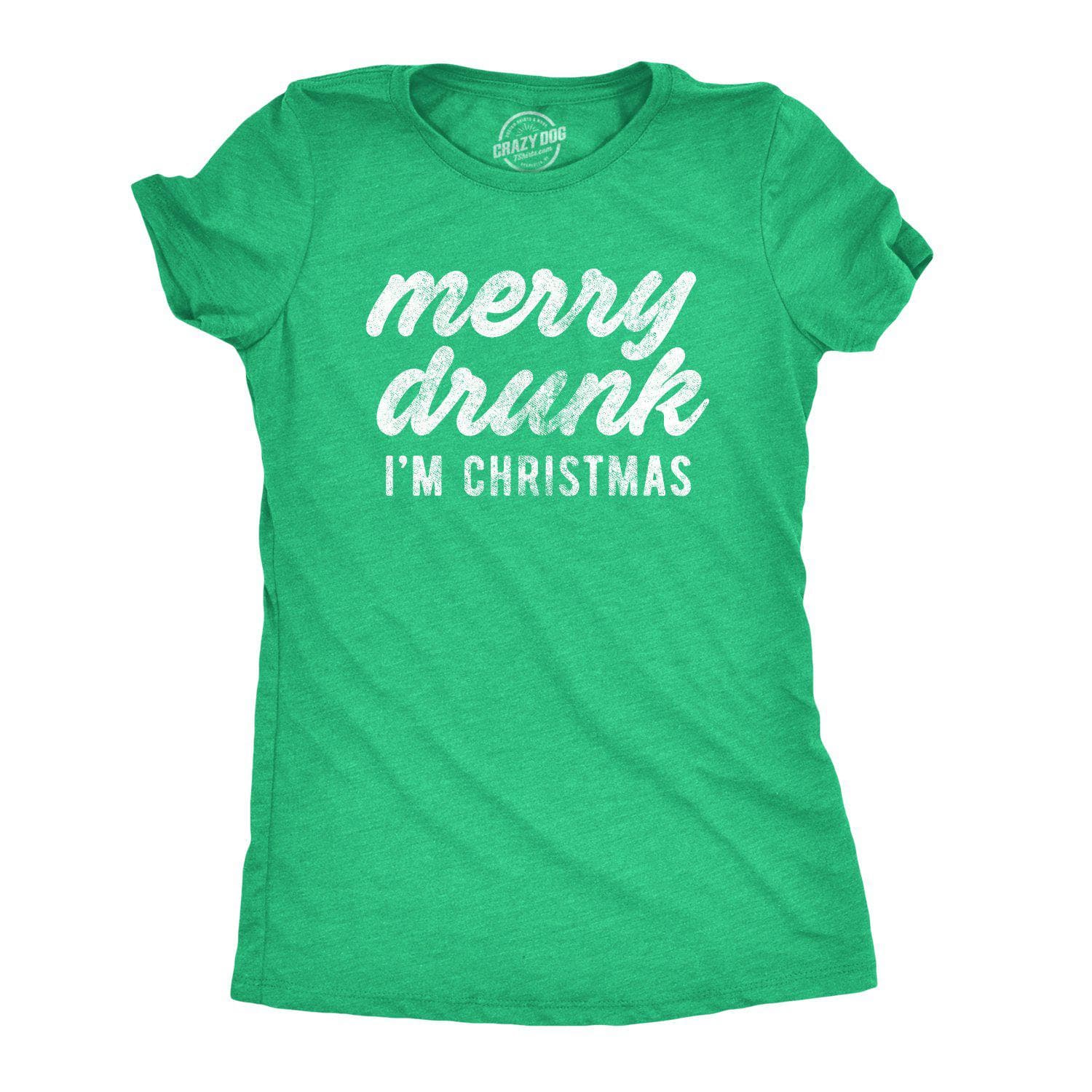 Merry Drunk I'm Christmas Women's Tshirt - Crazy Dog T-Shirts