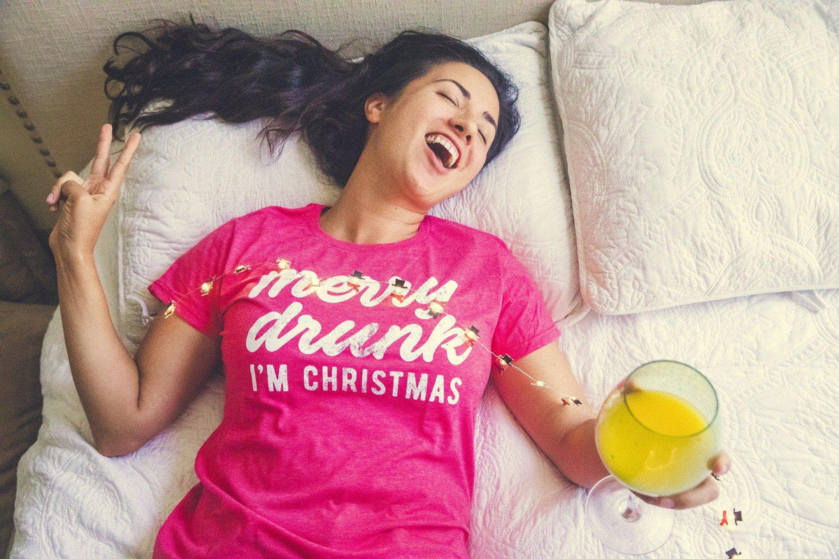 Merry Drunk I&#39;m Christmas Women&#39;s Tshirt - Crazy Dog T-Shirts
