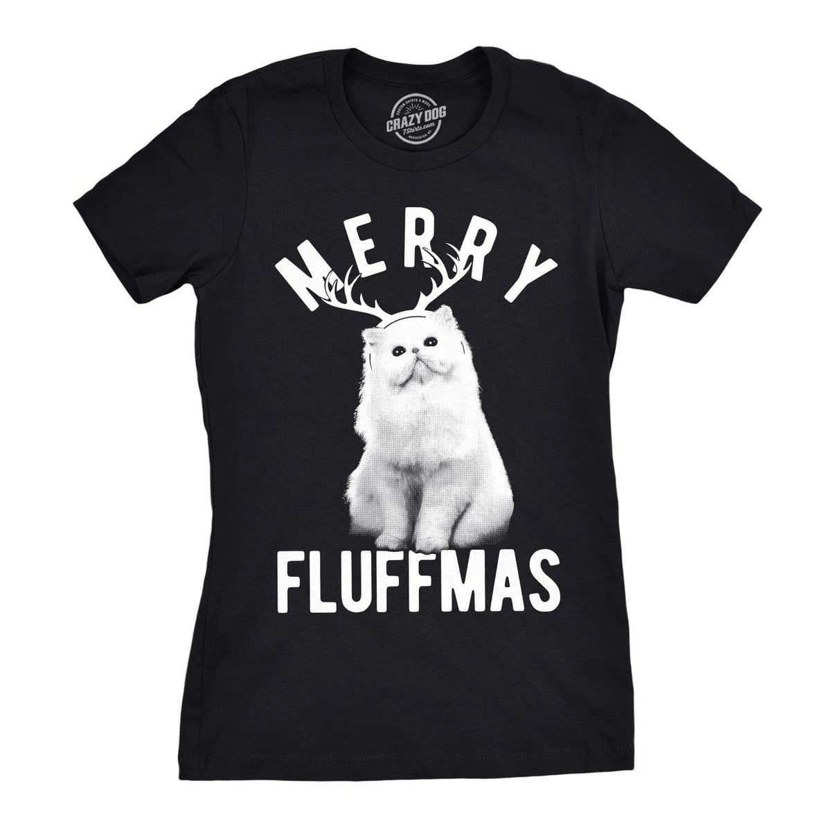 Merry Fluffmas Women&#39;s Tshirt - Crazy Dog T-Shirts