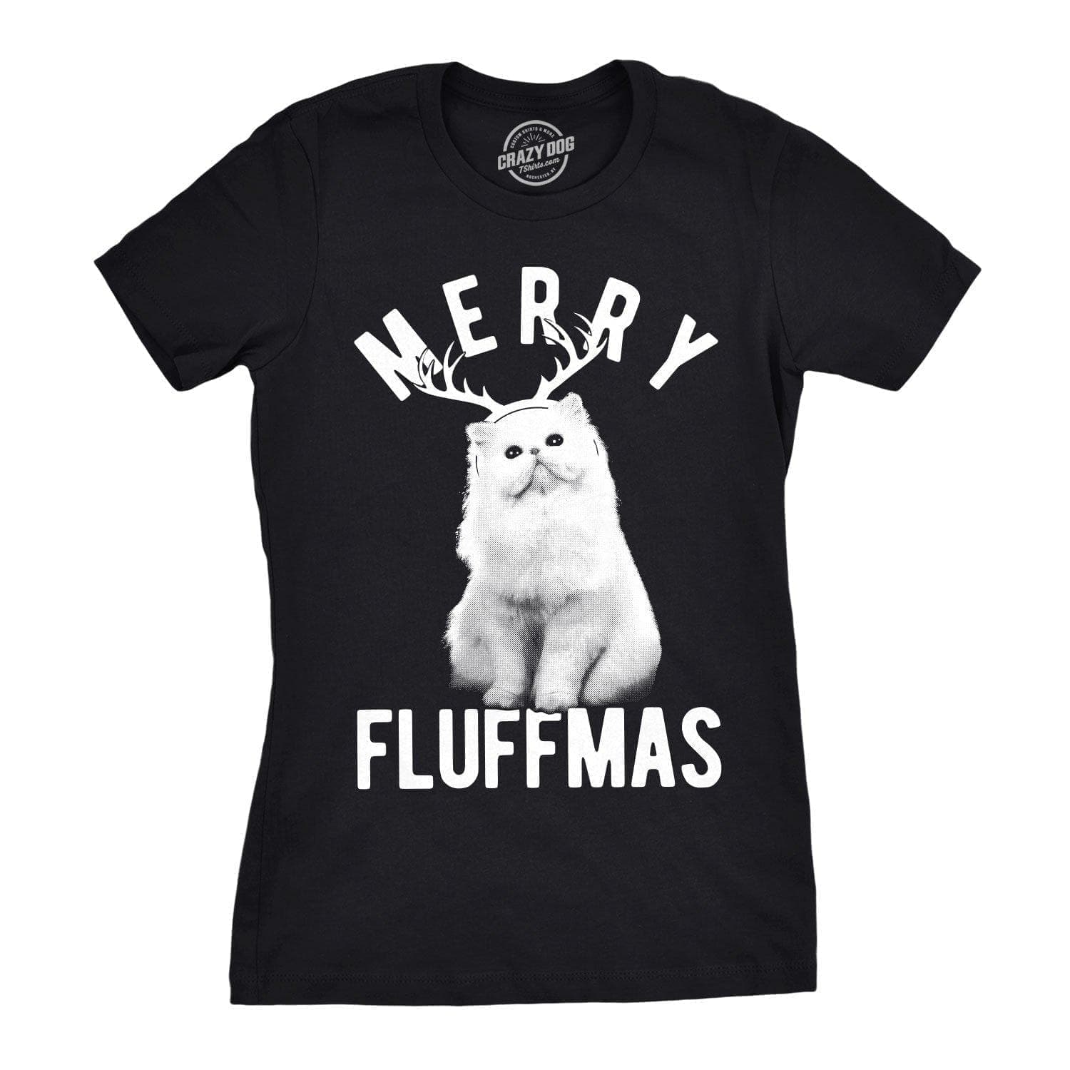 Merry Fluffmas Women's Tshirt - Crazy Dog T-Shirts