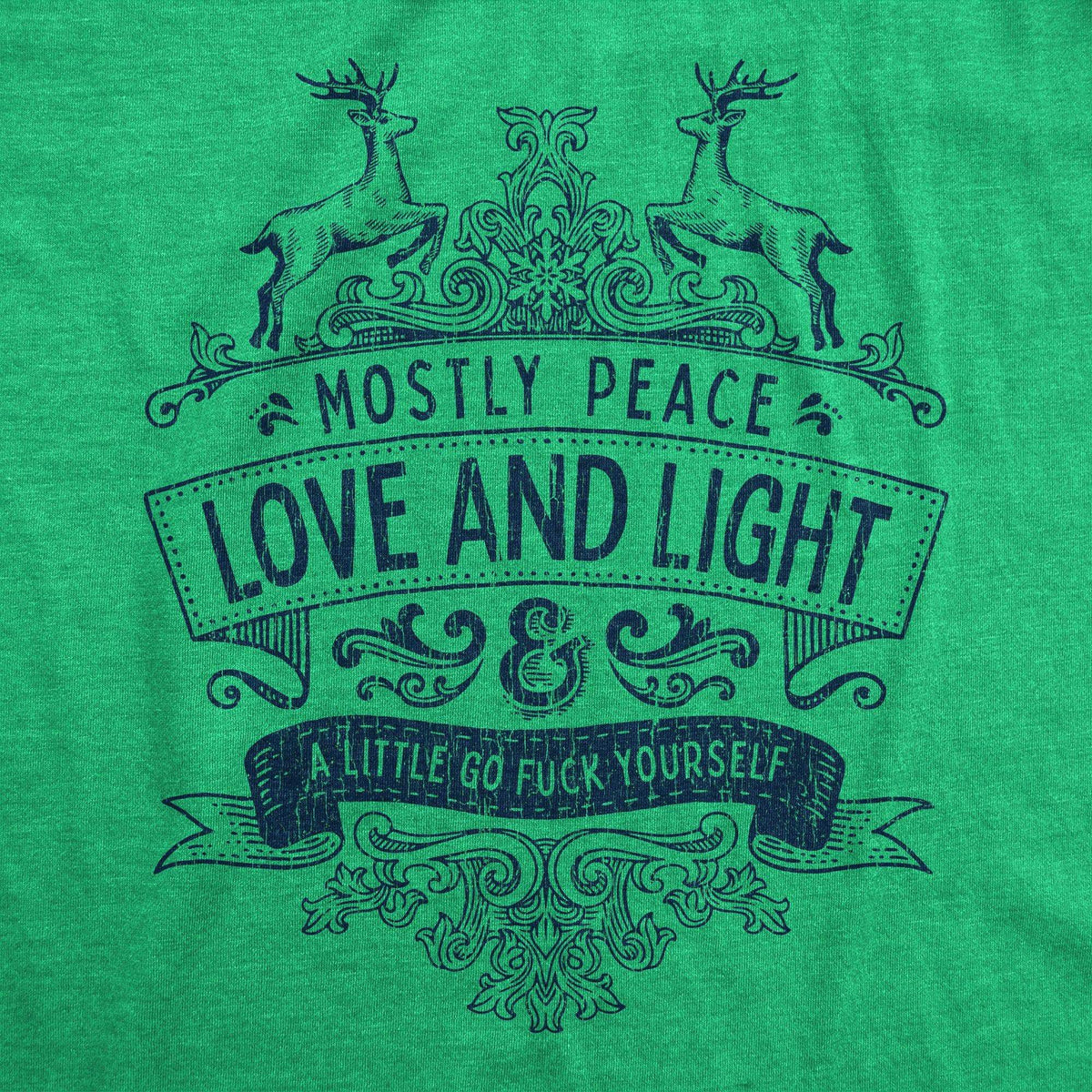 Mostly Peace Love And Light A Little Go Fuck Yourself Women&#39;s Tshirt - Crazy Dog T-Shirts