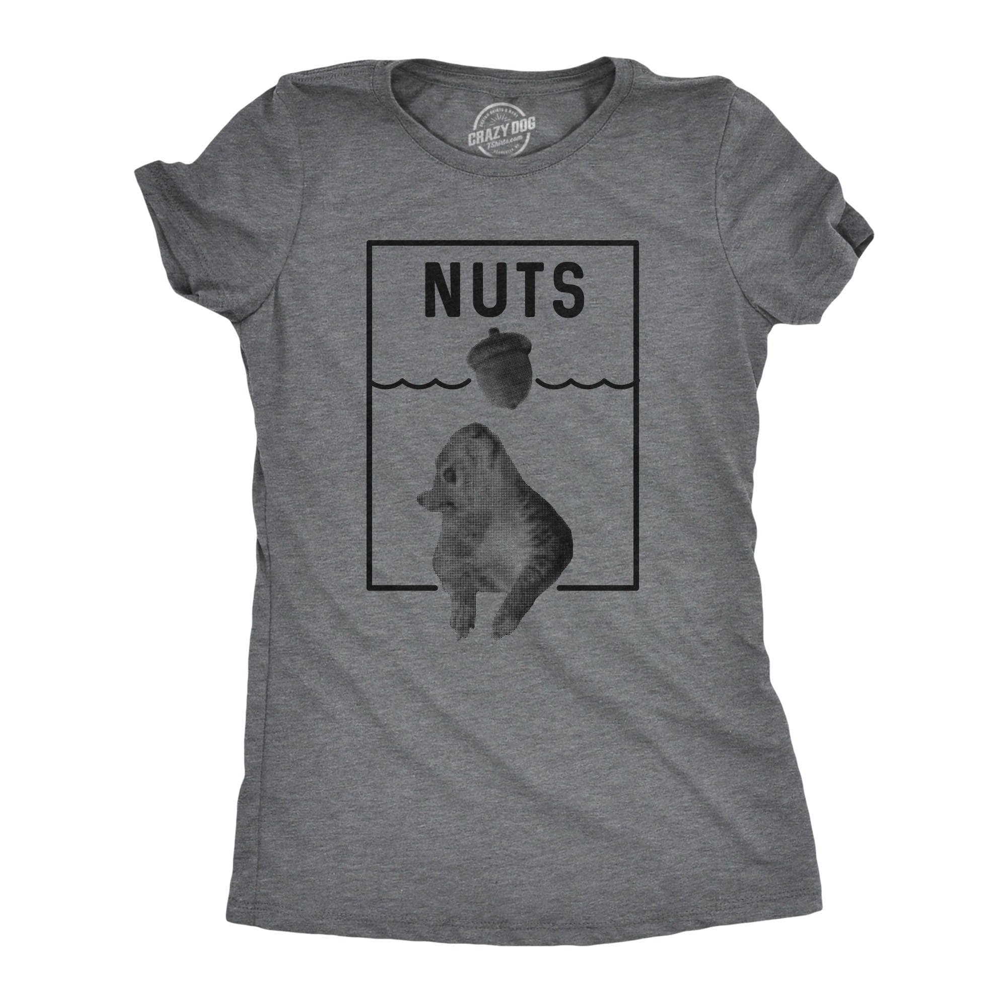 Nuts Jaws Squirrel Parody Women's Tshirt  -  Crazy Dog T-Shirts