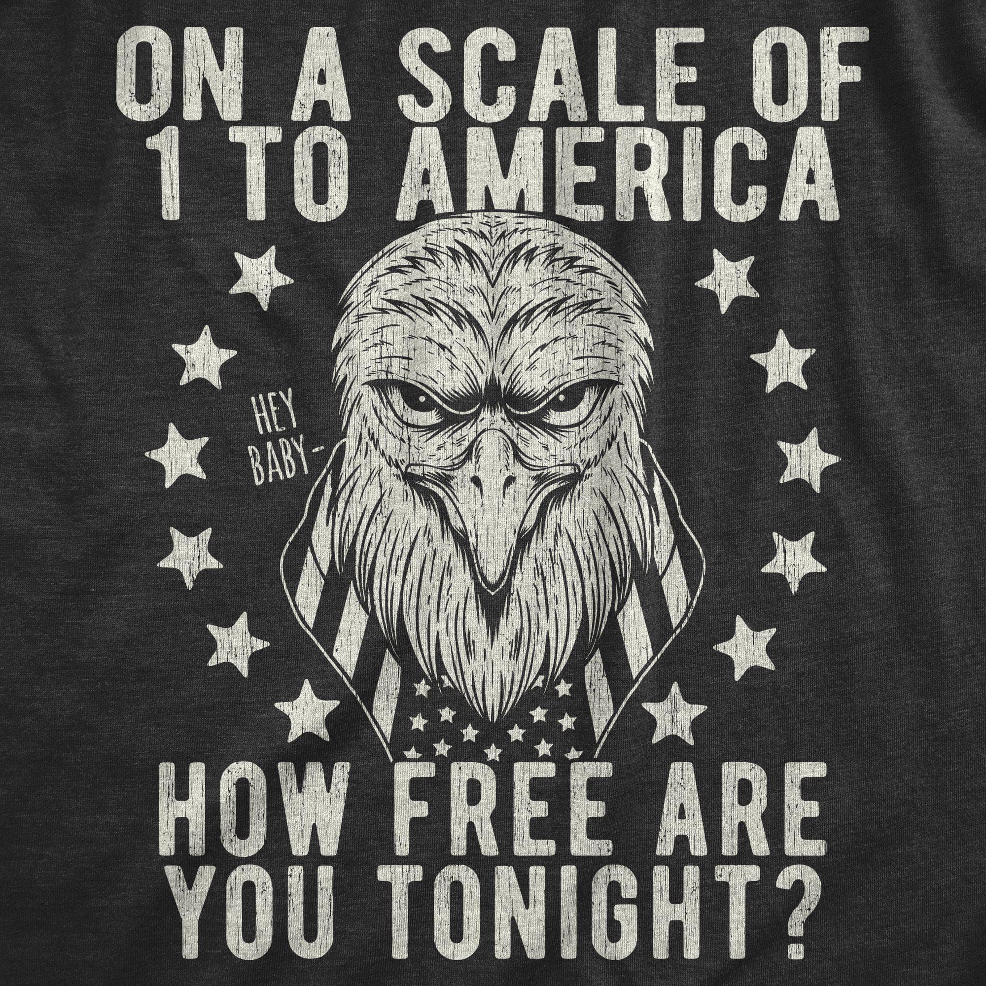 On A Scale Of 1 To America How Free Are You Women's Tshirt - Crazy Dog T-Shirts