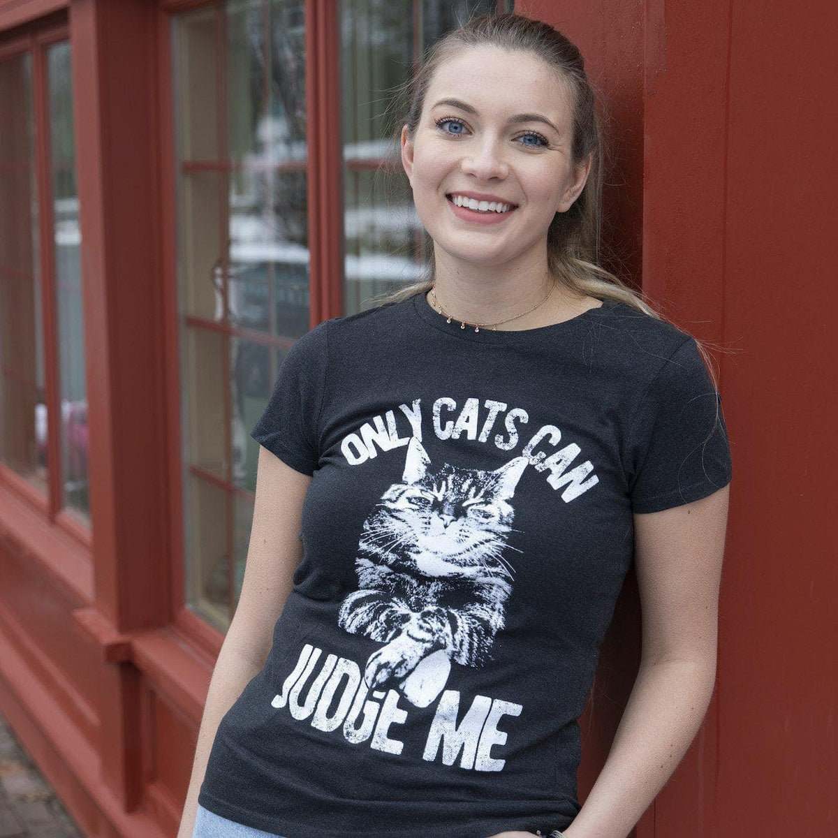 Only Cats Can Judge Me Women&#39;s Tshirt  -  Crazy Dog T-Shirts