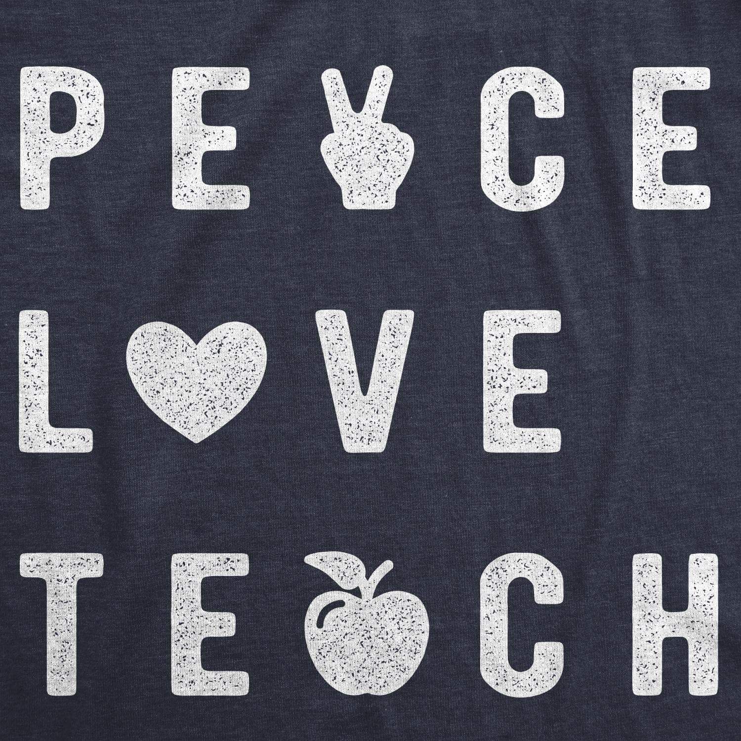 Peace Love Teach Women's Tshirt  -  Crazy Dog T-Shirts