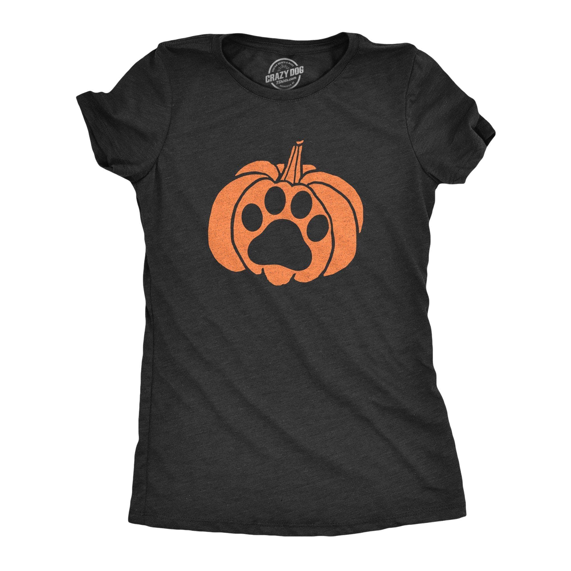 Pumpkin Paw Women's Tshirt - Crazy Dog T-Shirts