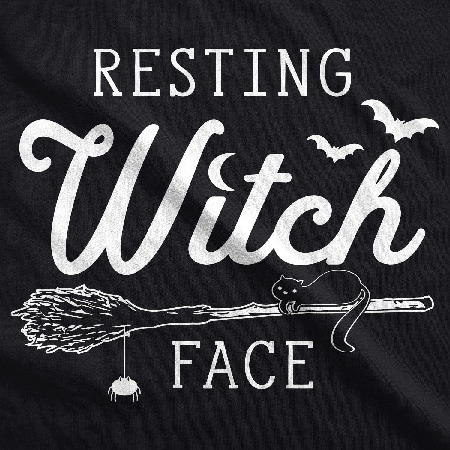 Resting Witch Face Broomstick Women's Tshirt - Crazy Dog T-Shirts