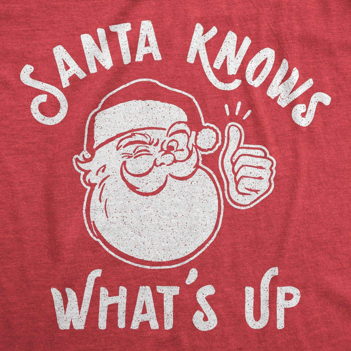 Santa Knows What&#39;s Up Women&#39;s Tshirt - Crazy Dog T-Shirts