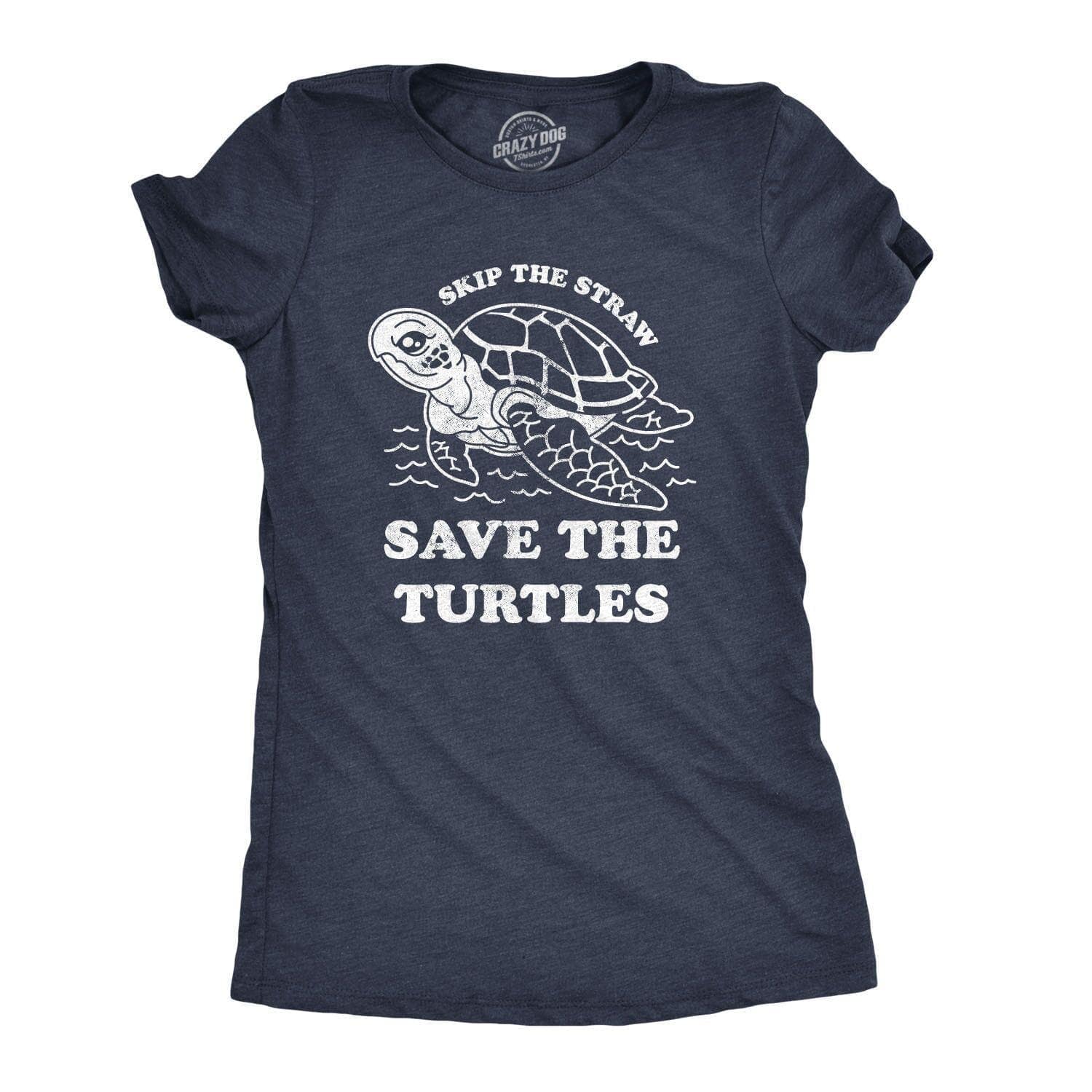 Save The Turtles Women's Tshirt  -  Crazy Dog T-Shirts