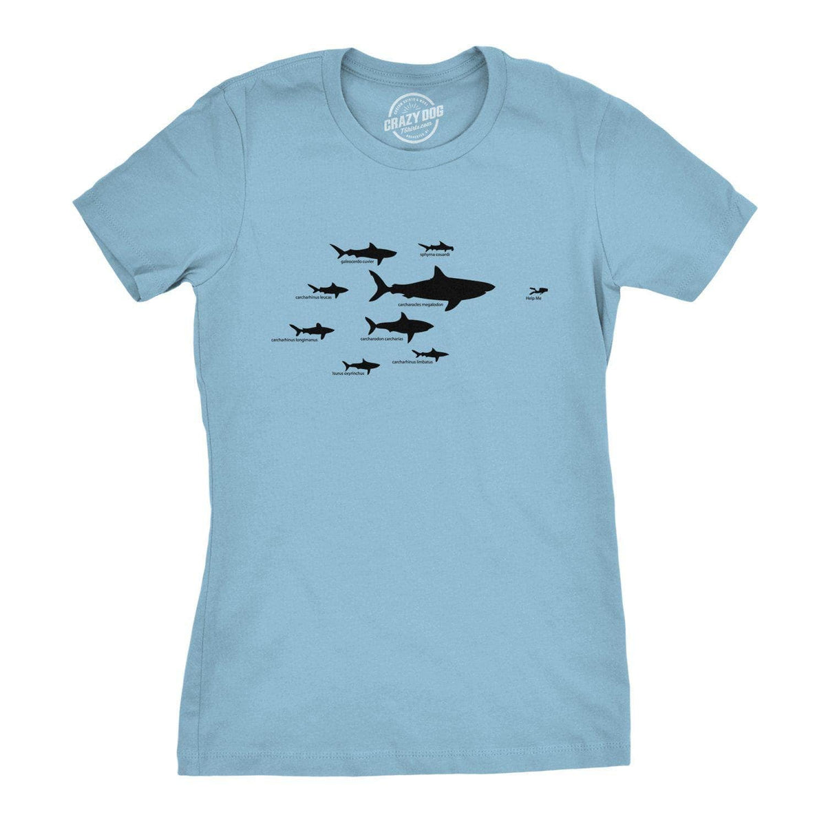 Shark Hierarchy Women&#39;s Tshirt  -  Crazy Dog T-Shirts