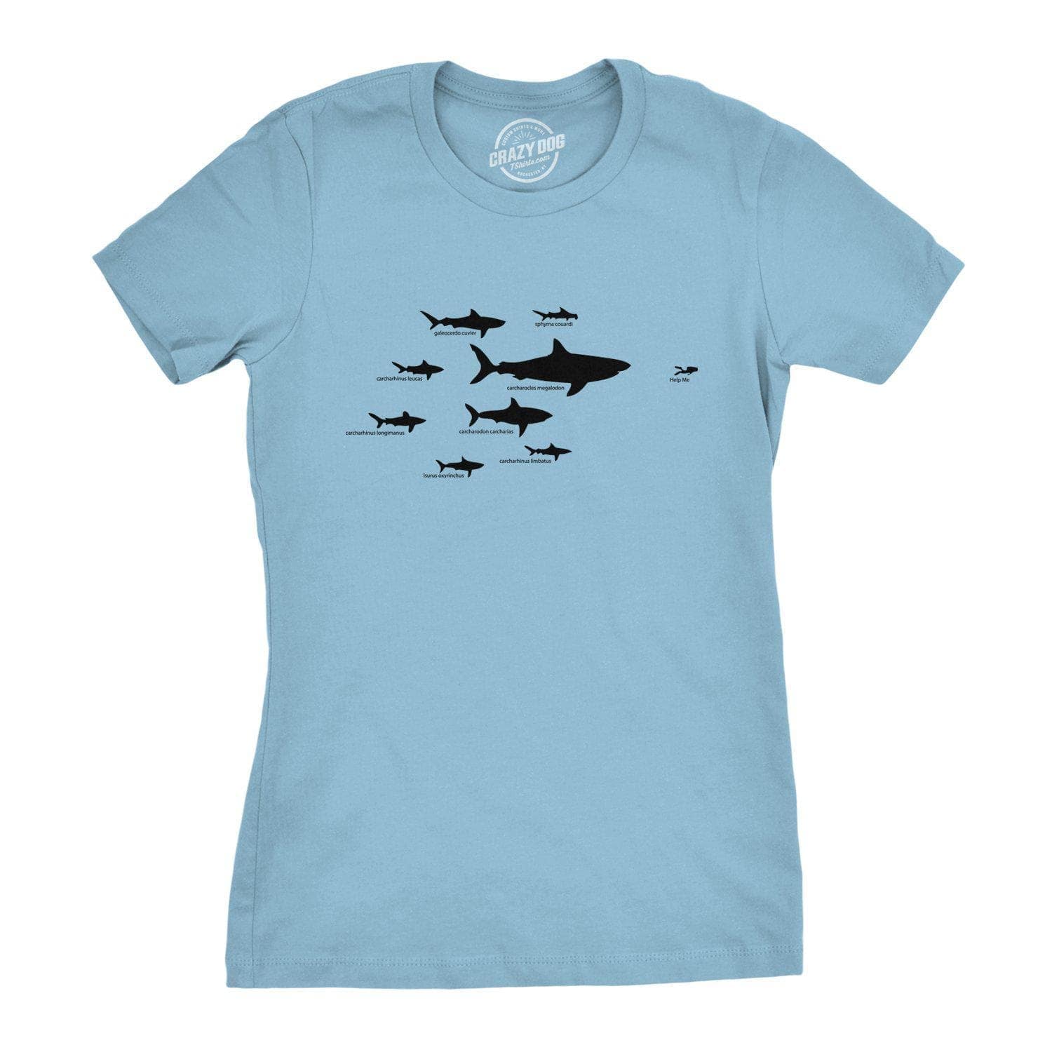Shark Hierarchy Women's Tshirt  -  Crazy Dog T-Shirts