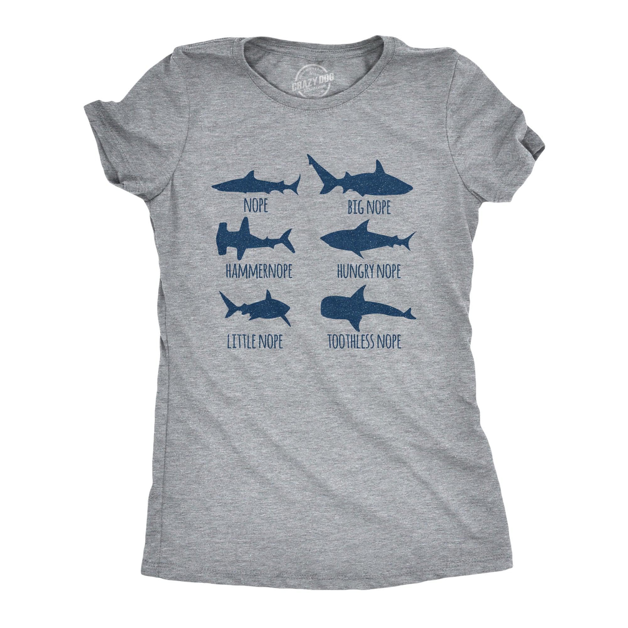 Shark Nope Women's Tshirt  -  Crazy Dog T-Shirts