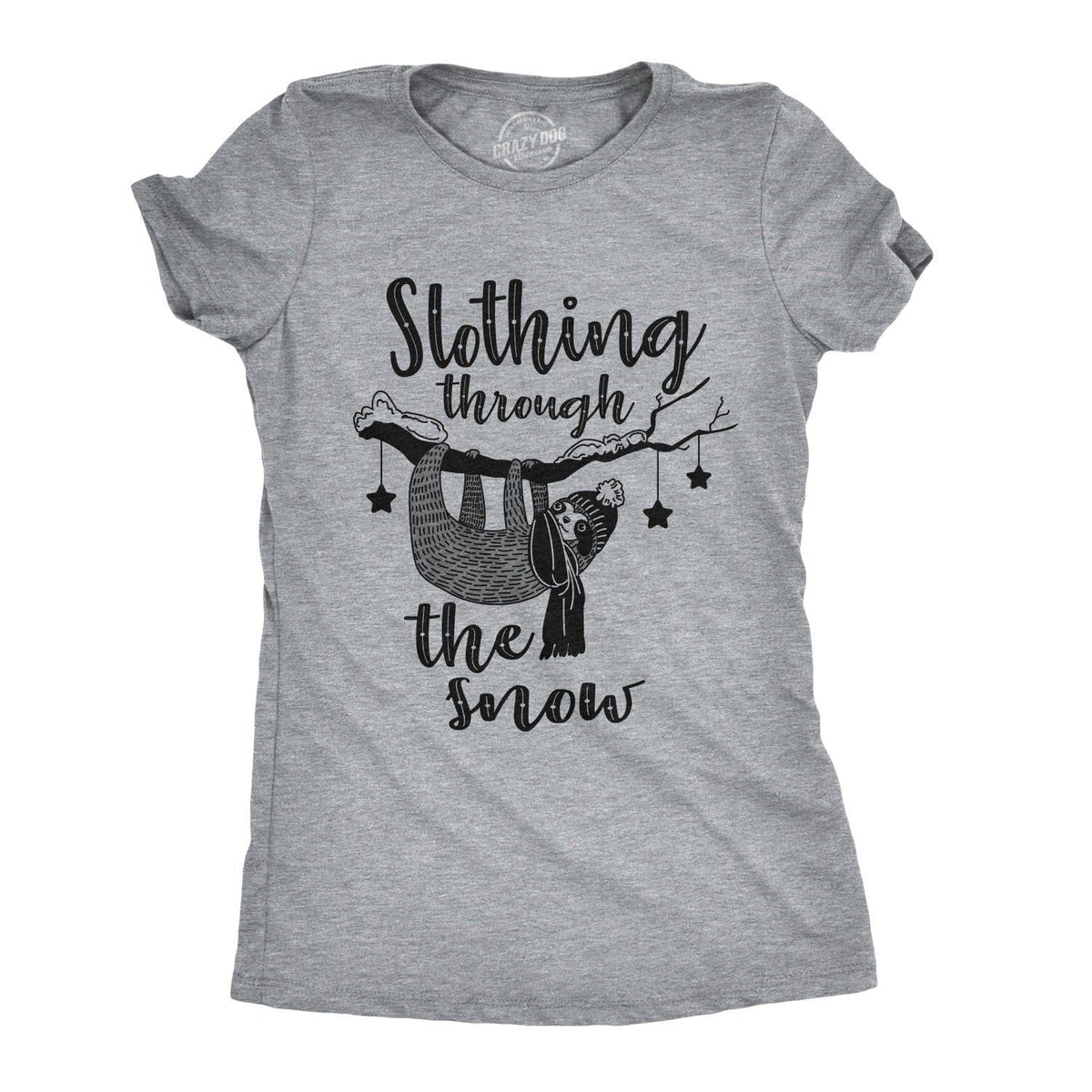 Slothing Through The Snow Women&#39;s Tshirt - Crazy Dog T-Shirts
