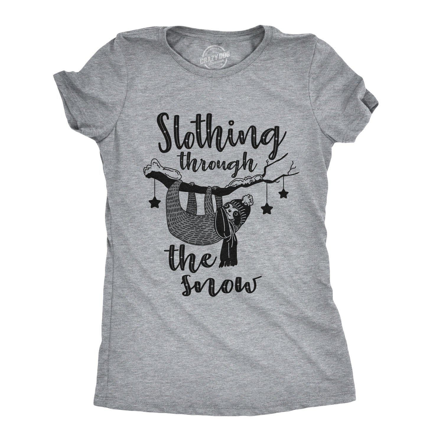 Slothing Through The Snow Women's Tshirt - Crazy Dog T-Shirts