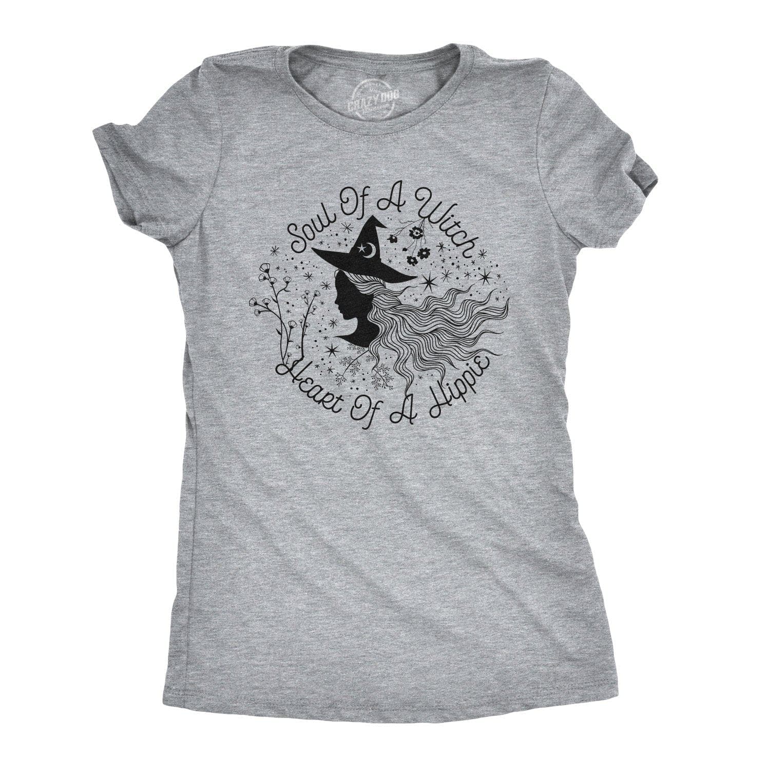 Soul Of A Witch Heart Of A Hippie Women's Tshirt  -  Crazy Dog T-Shirts