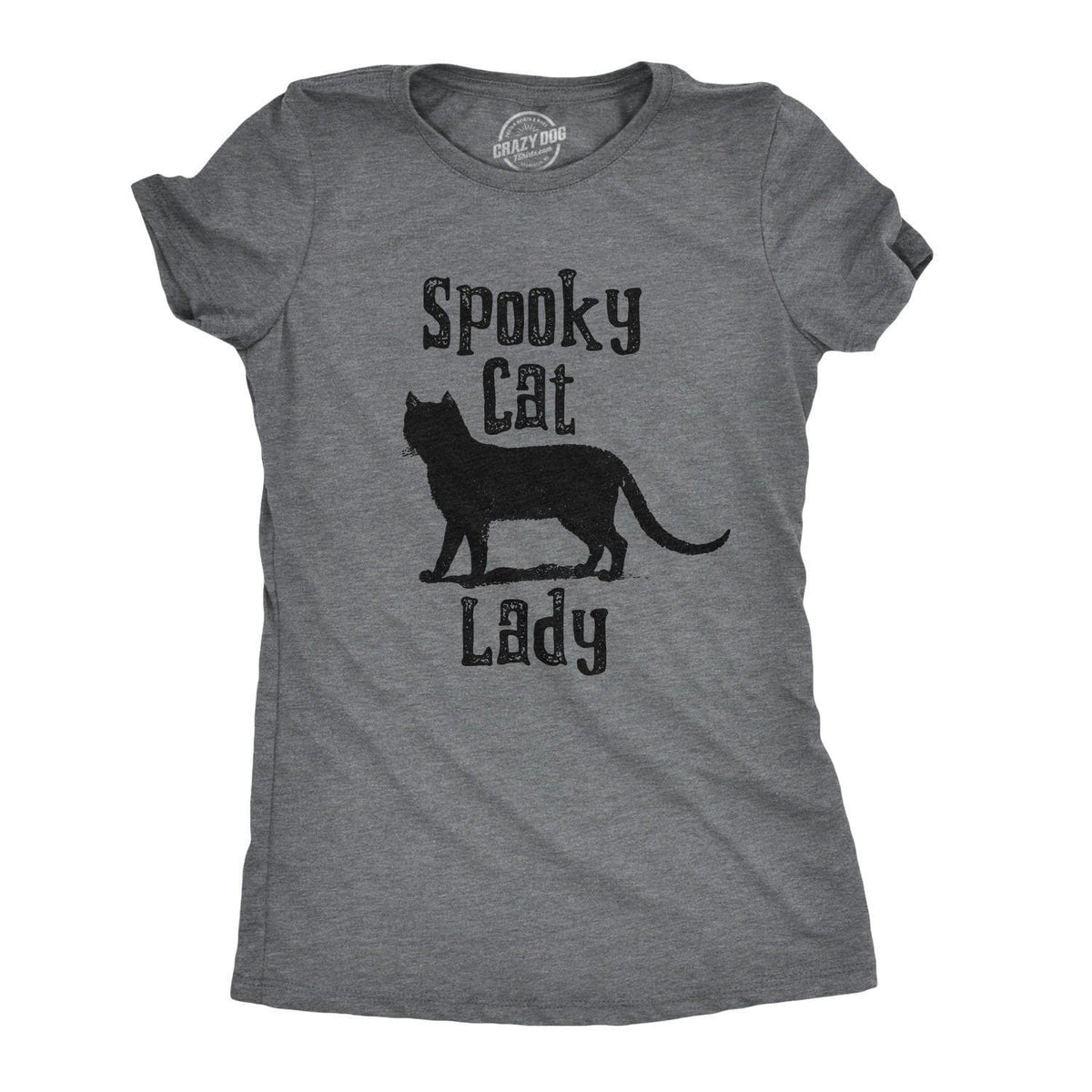 Spooky Cat Lady Women&#39;s Tshirt - Crazy Dog T-Shirts