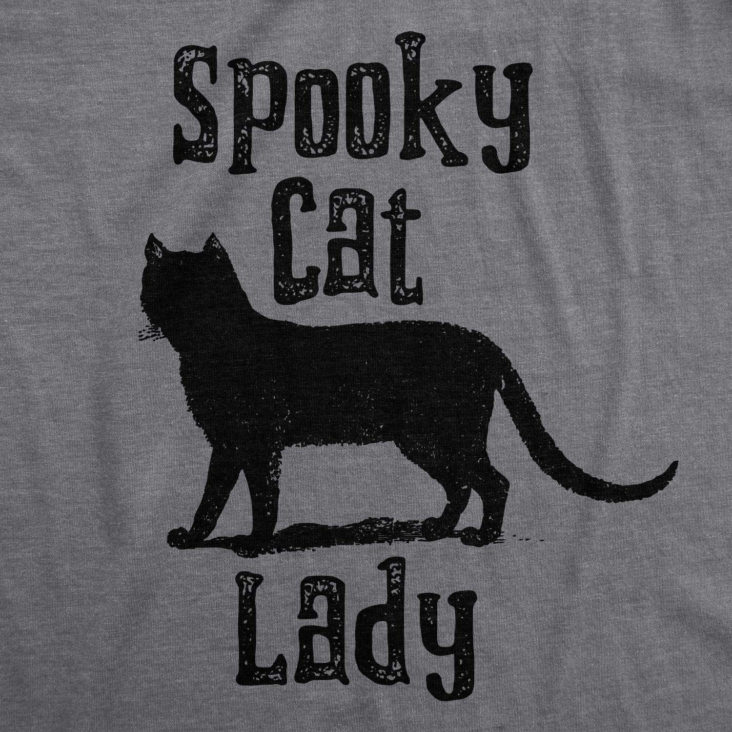 Spooky Cat Lady Women's Tshirt - Crazy Dog T-Shirts